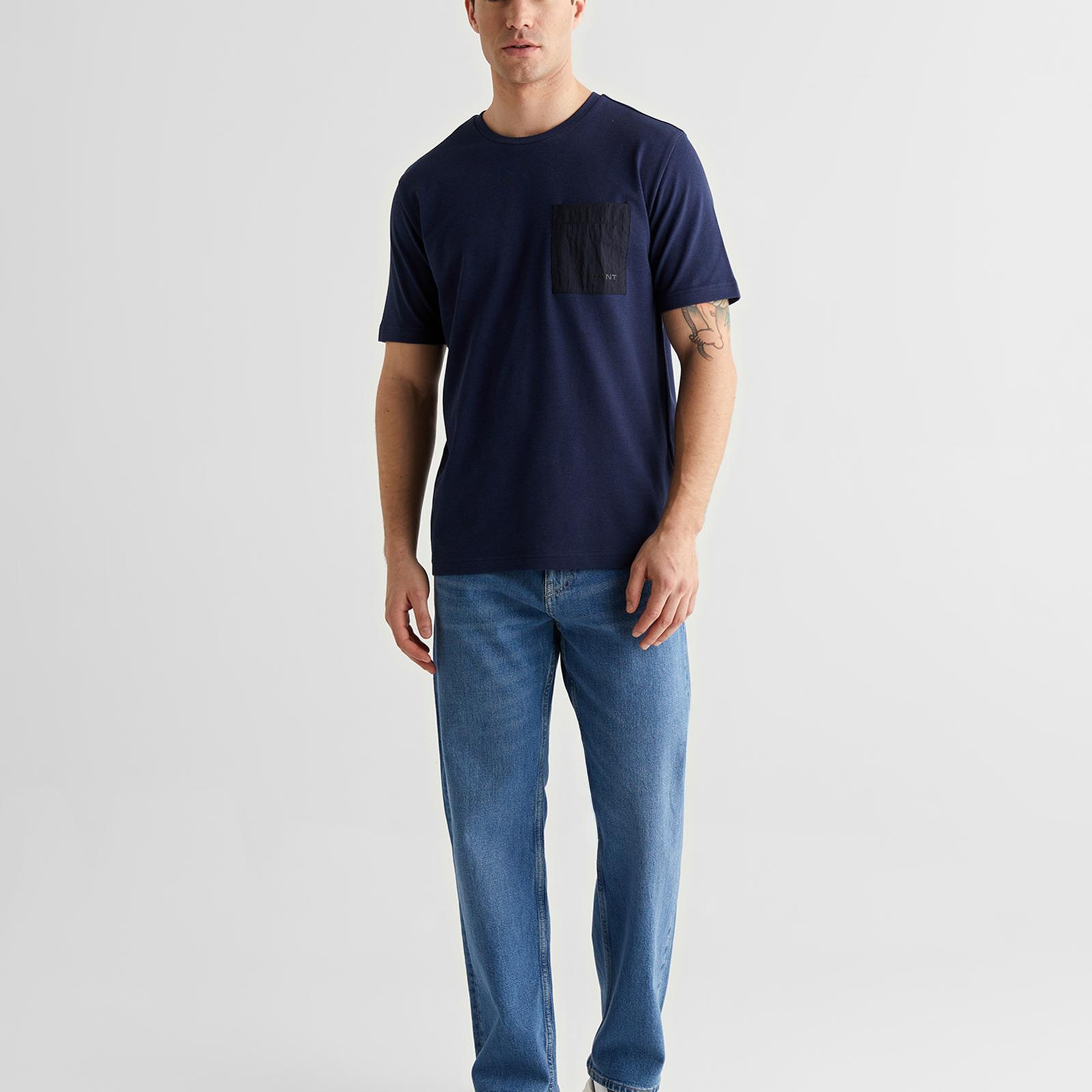 GANT Erkek Lacivert Baskılı Kısa Kollu T-Shirt