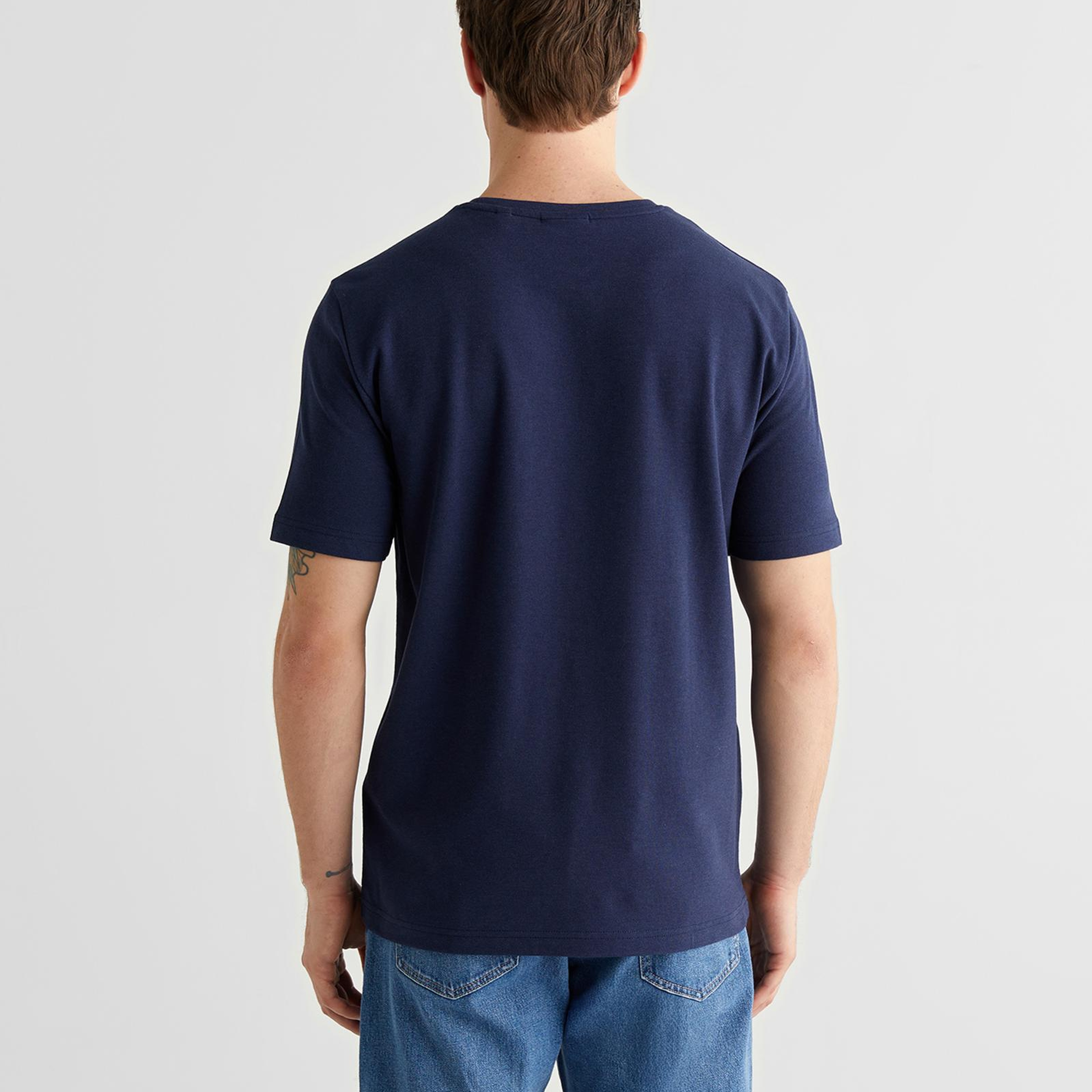 GANT Erkek Lacivert Baskılı Kısa Kollu T-Shirt