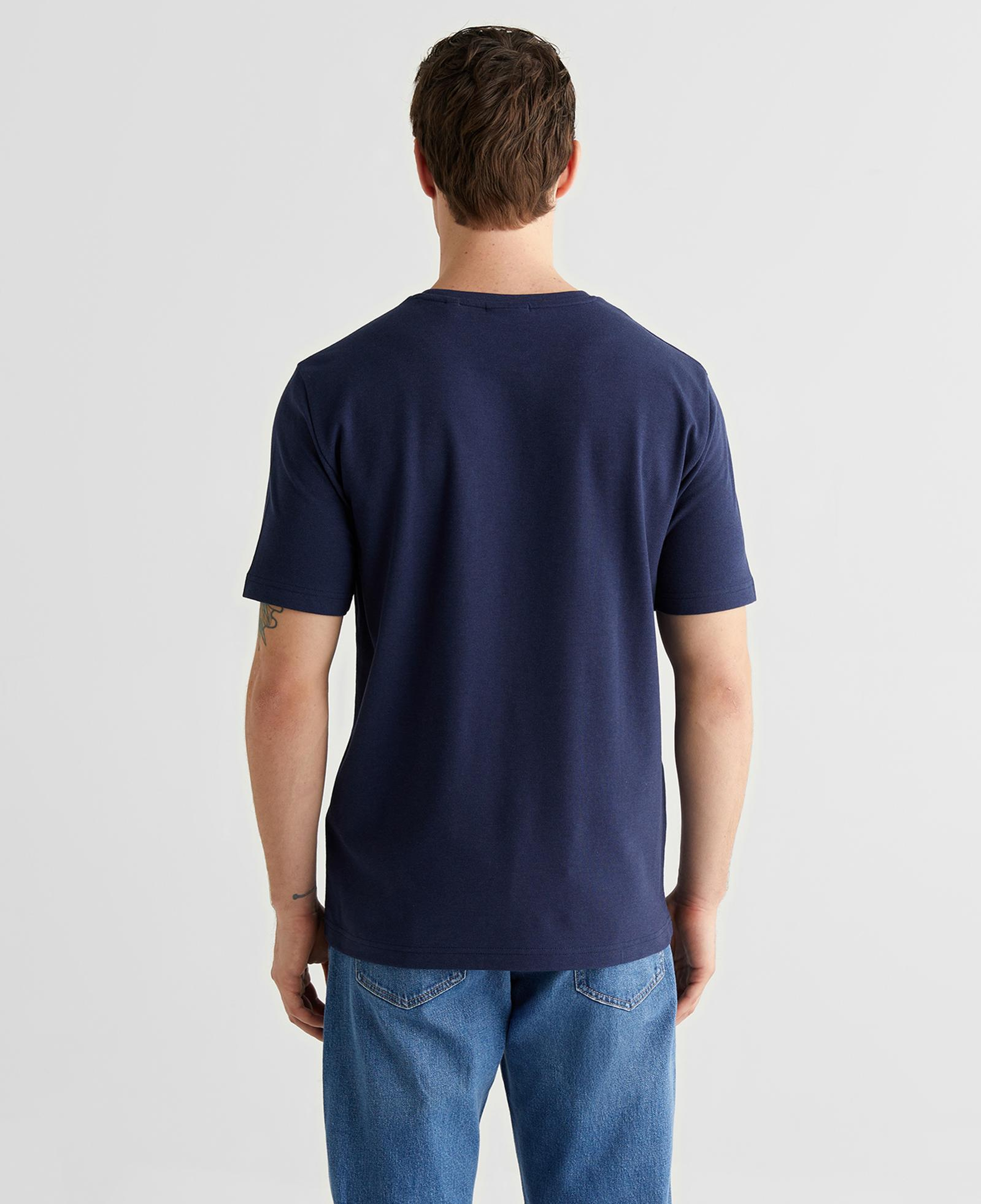 GANT Erkek Lacivert Baskılı Kısa Kollu T-Shirt