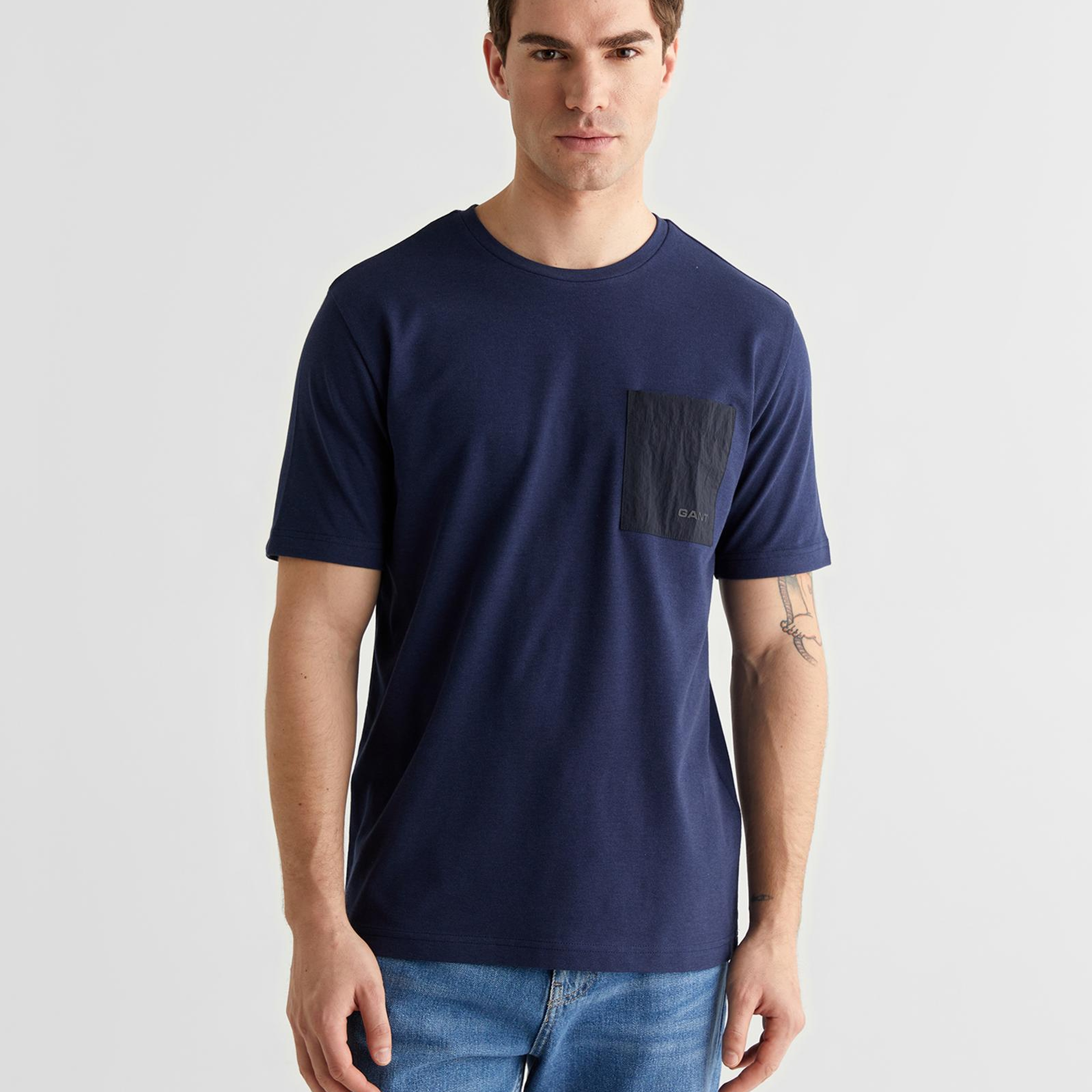 GANT Erkek Lacivert Baskılı Kısa Kollu T-Shirt