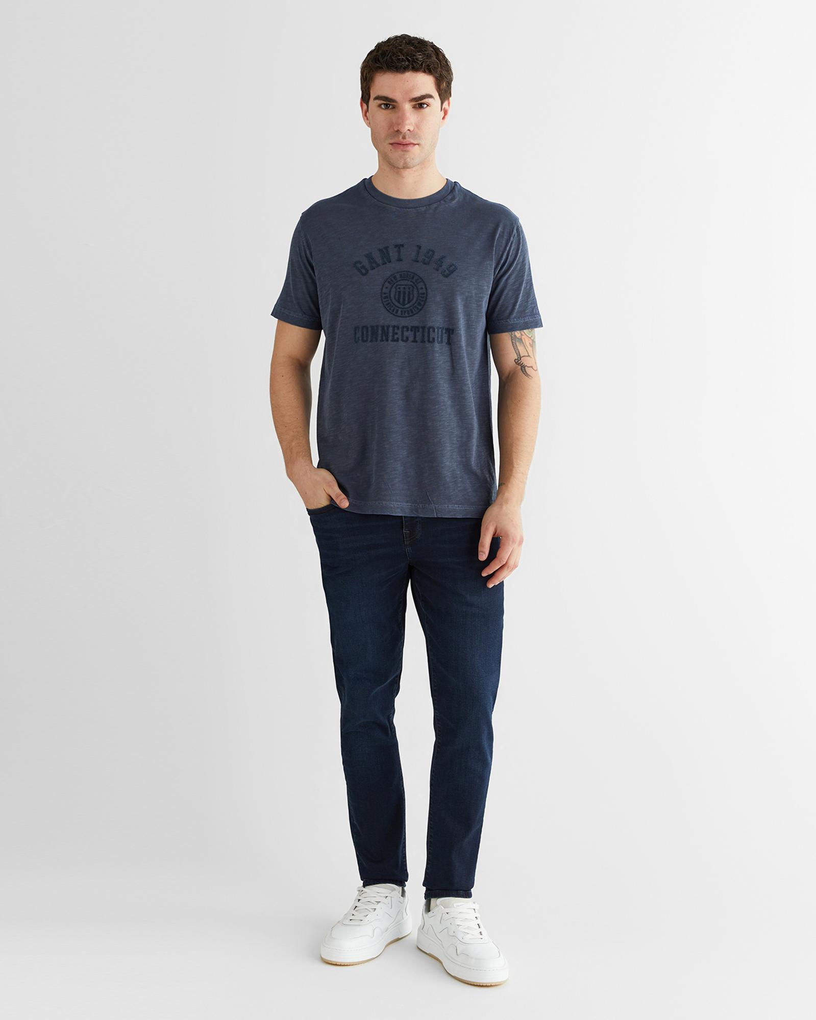 GANT Erkek Lacivert Baskılı Kısa Kollu T-Shirt