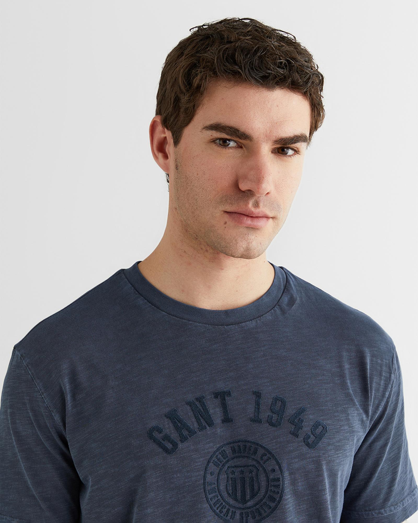 GANT Erkek Lacivert Baskılı Kısa Kollu T-Shirt