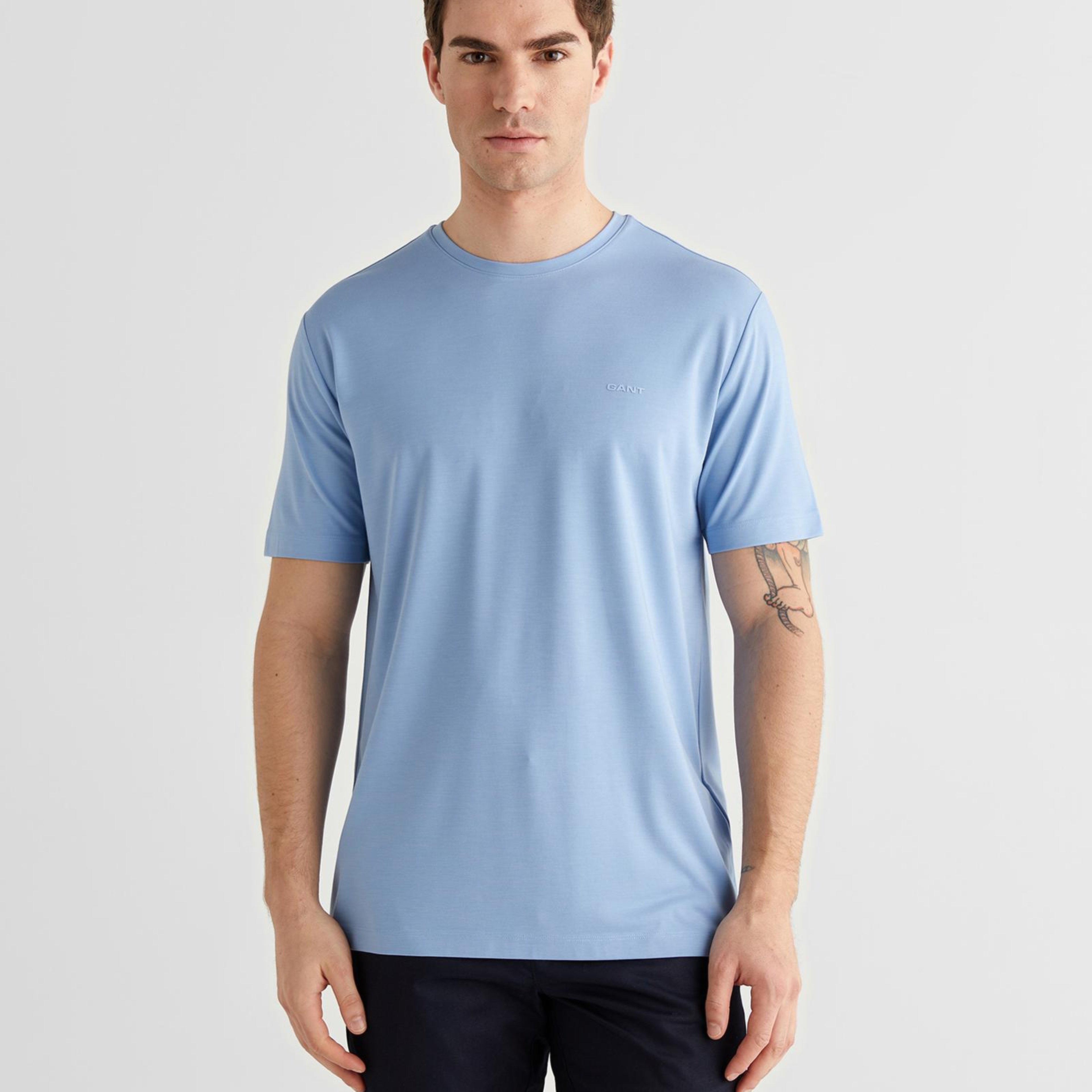 GANT Erkek Mavi Baskılı Kısa Kollu T-Shirt