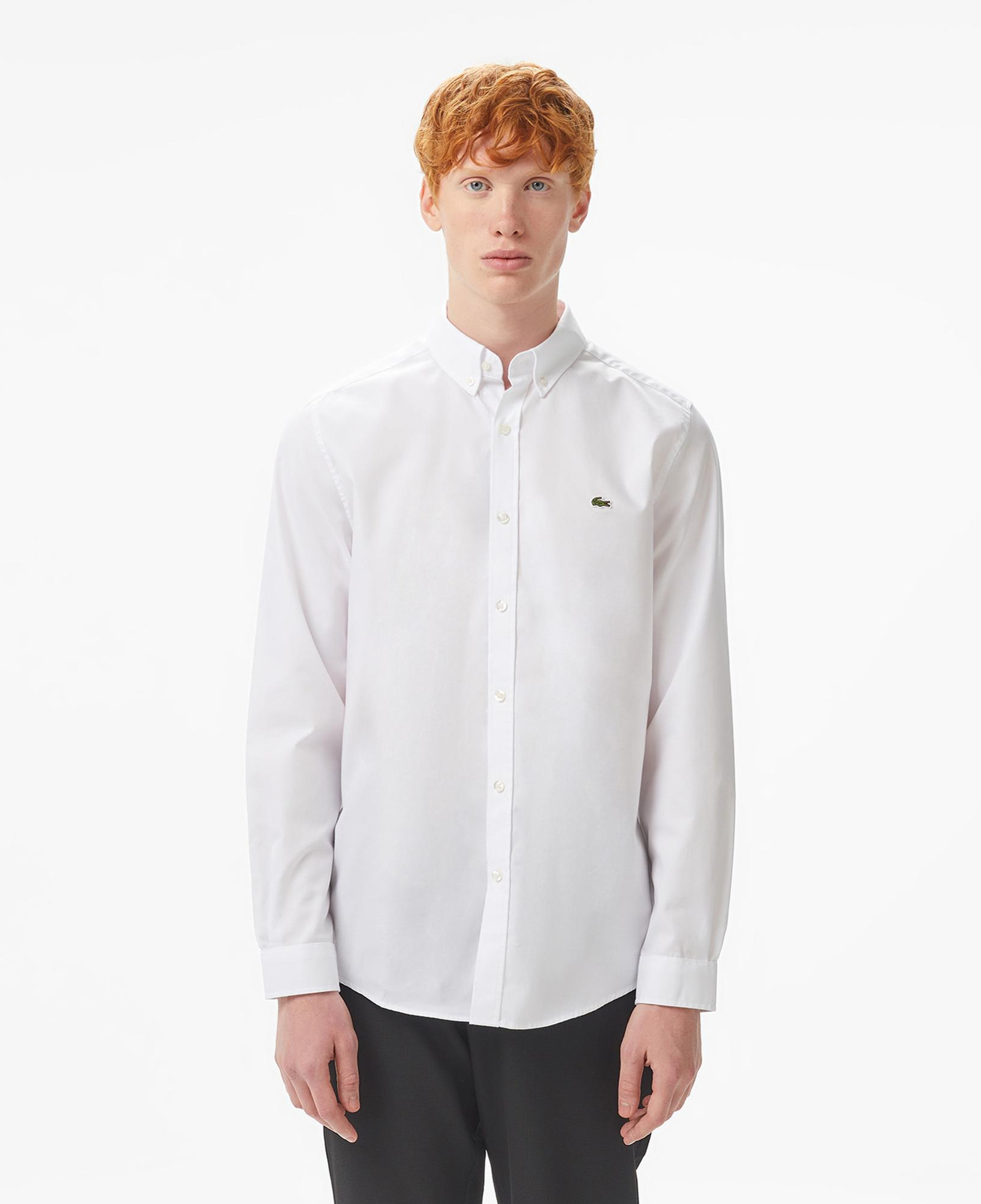 Lacoste Erkek Slim Fit Düğmeli Yaka Beyaz Gömlek