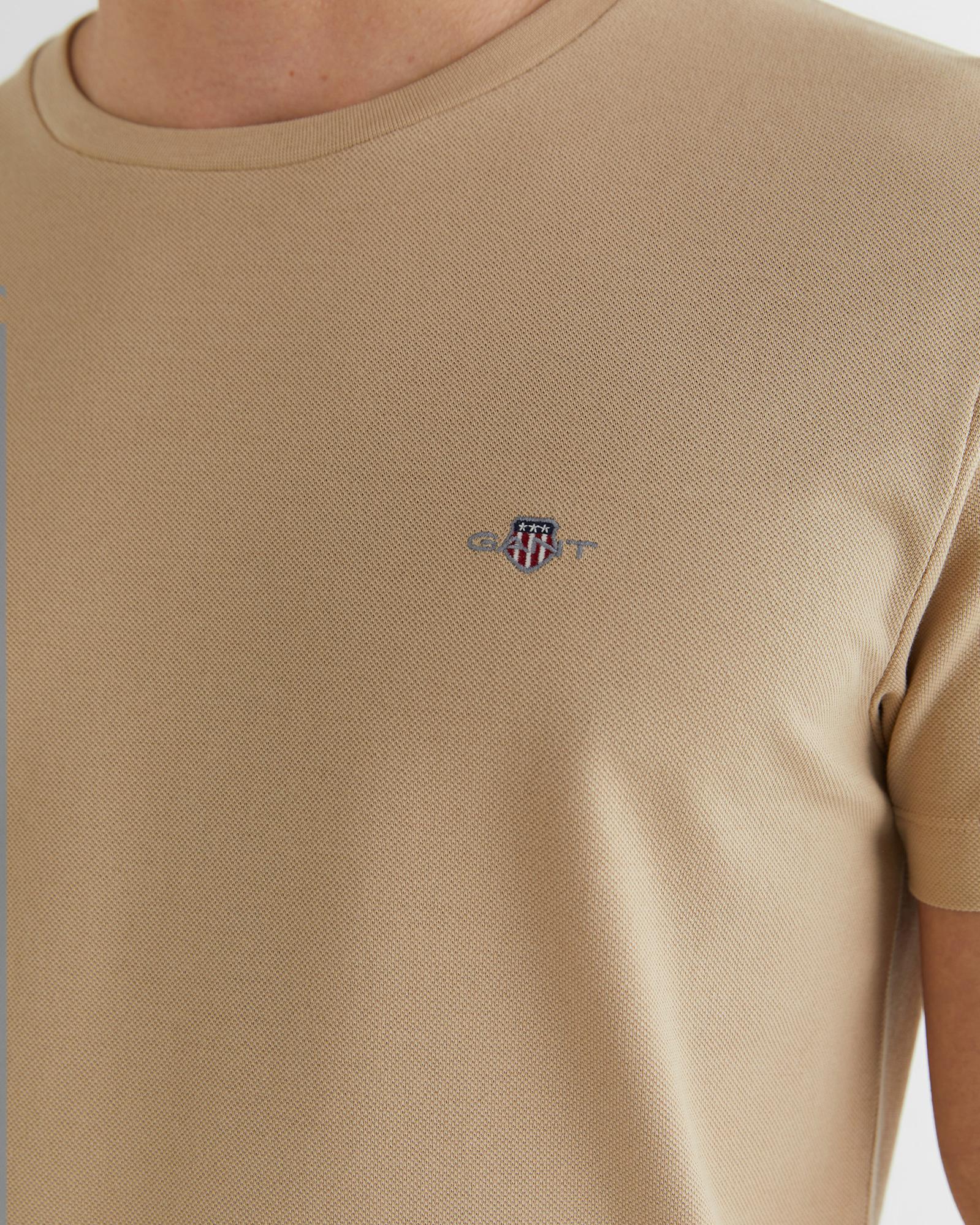 GANT Erkek Bej Slim Fit Bisiklet Yaka T-Shirt