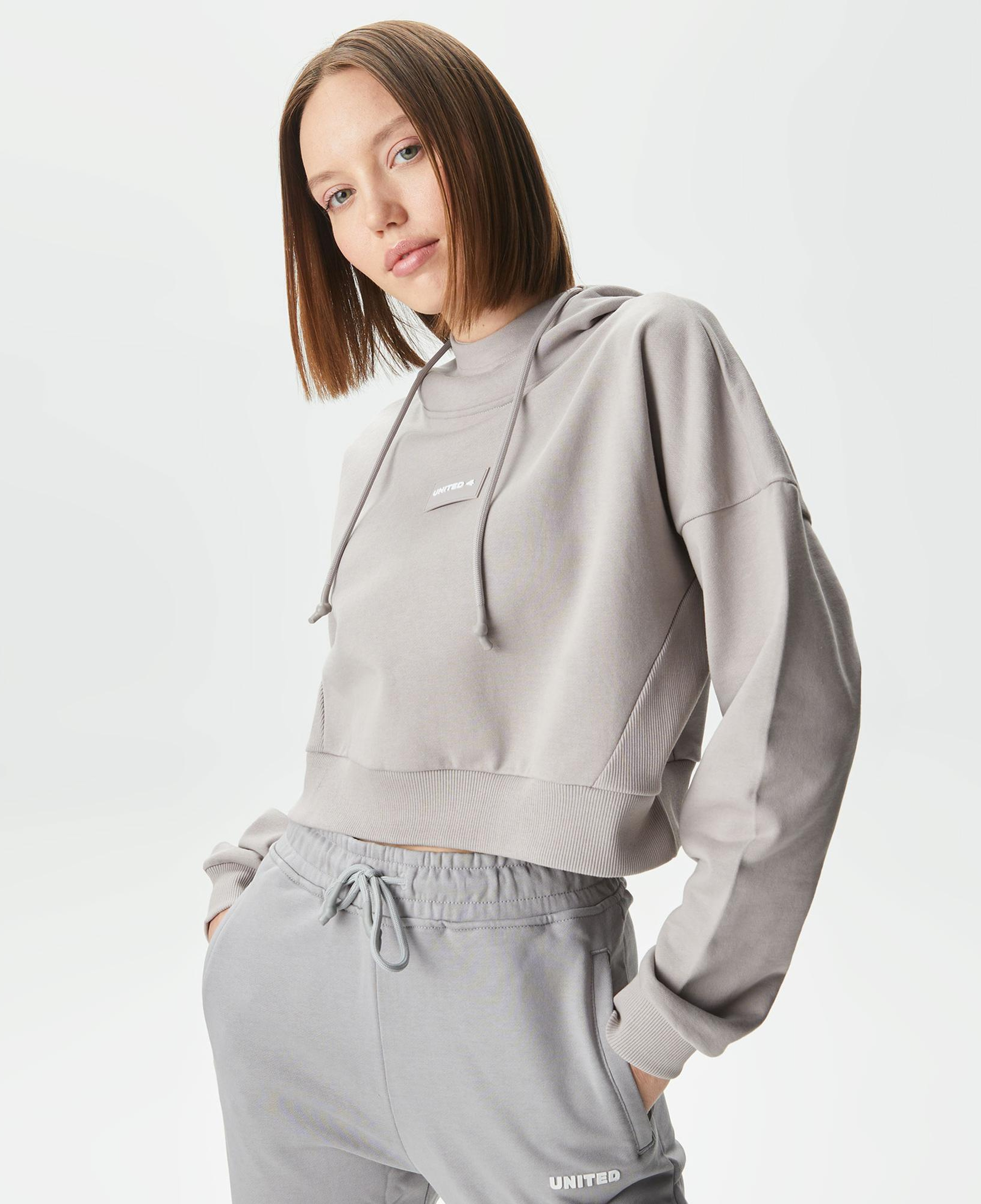 UNITED4 Classic Kadın Gri Hoodie