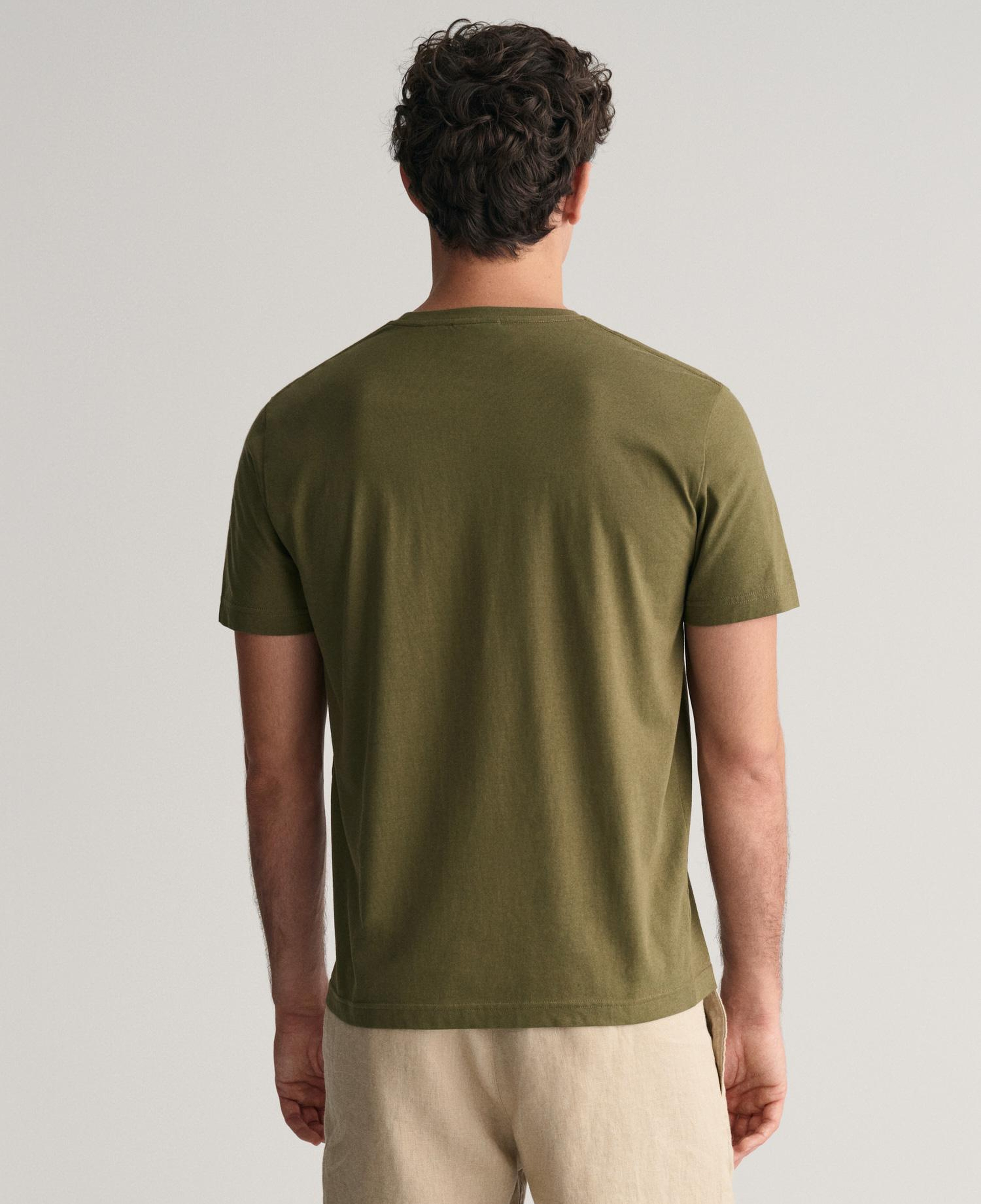GANT Erkek Yeşil Regular Fit Bisiklet Yaka T-Shirt