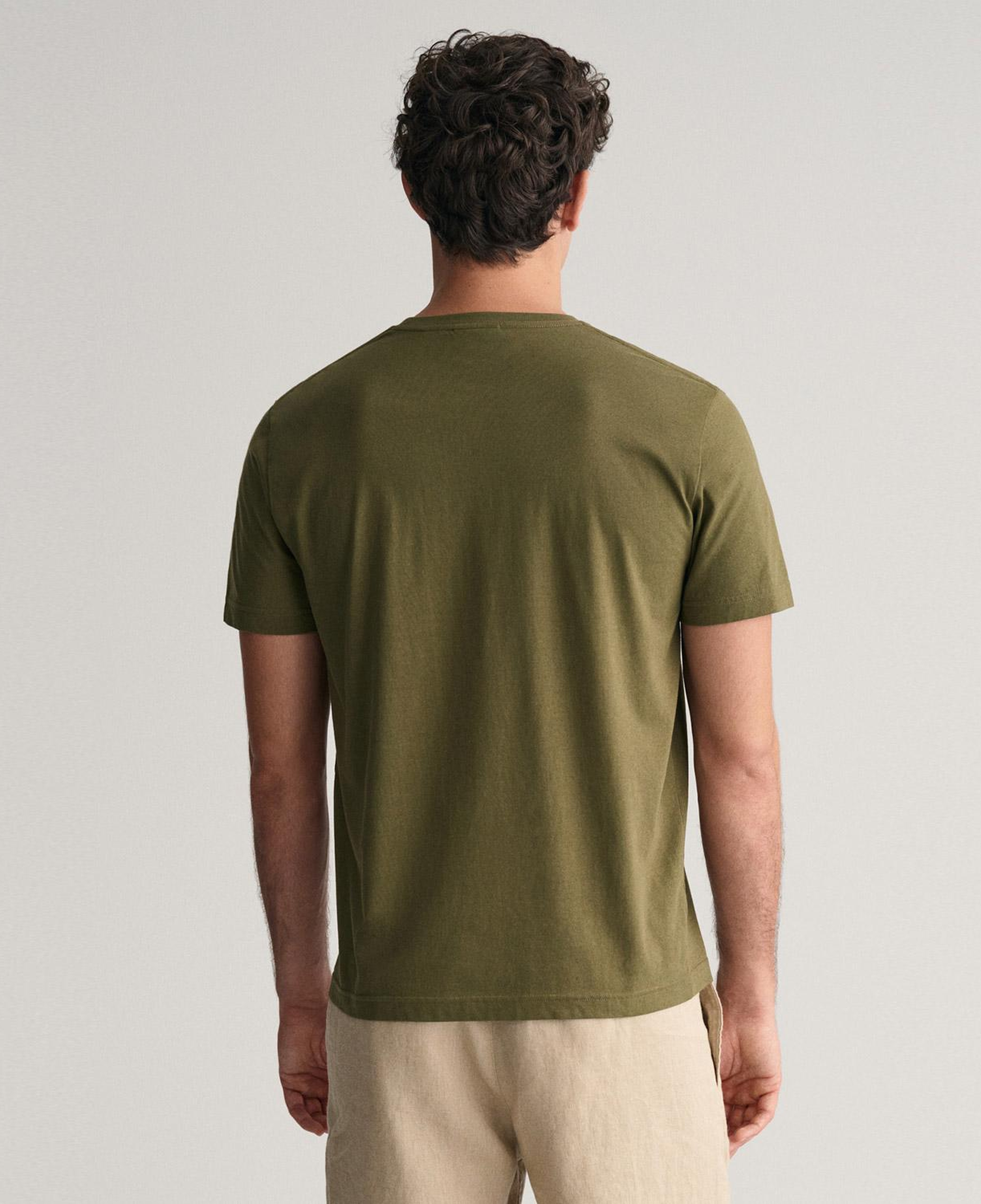 GANT Erkek Yeşil Regular Fit Bisiklet Yaka T-Shirt