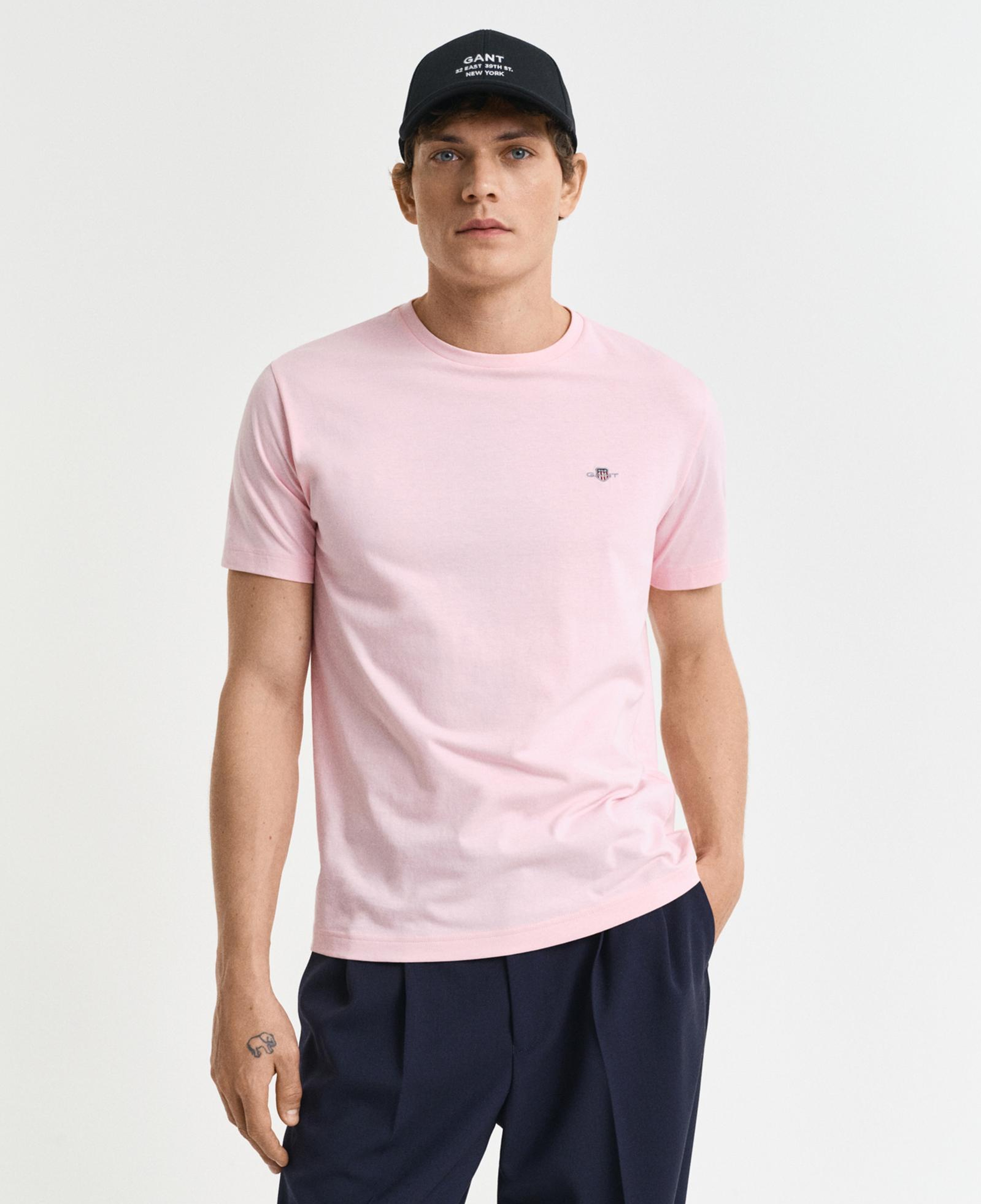 GANT Erkek Pembe Regular Fit Bisiklet Yaka T-Shirt