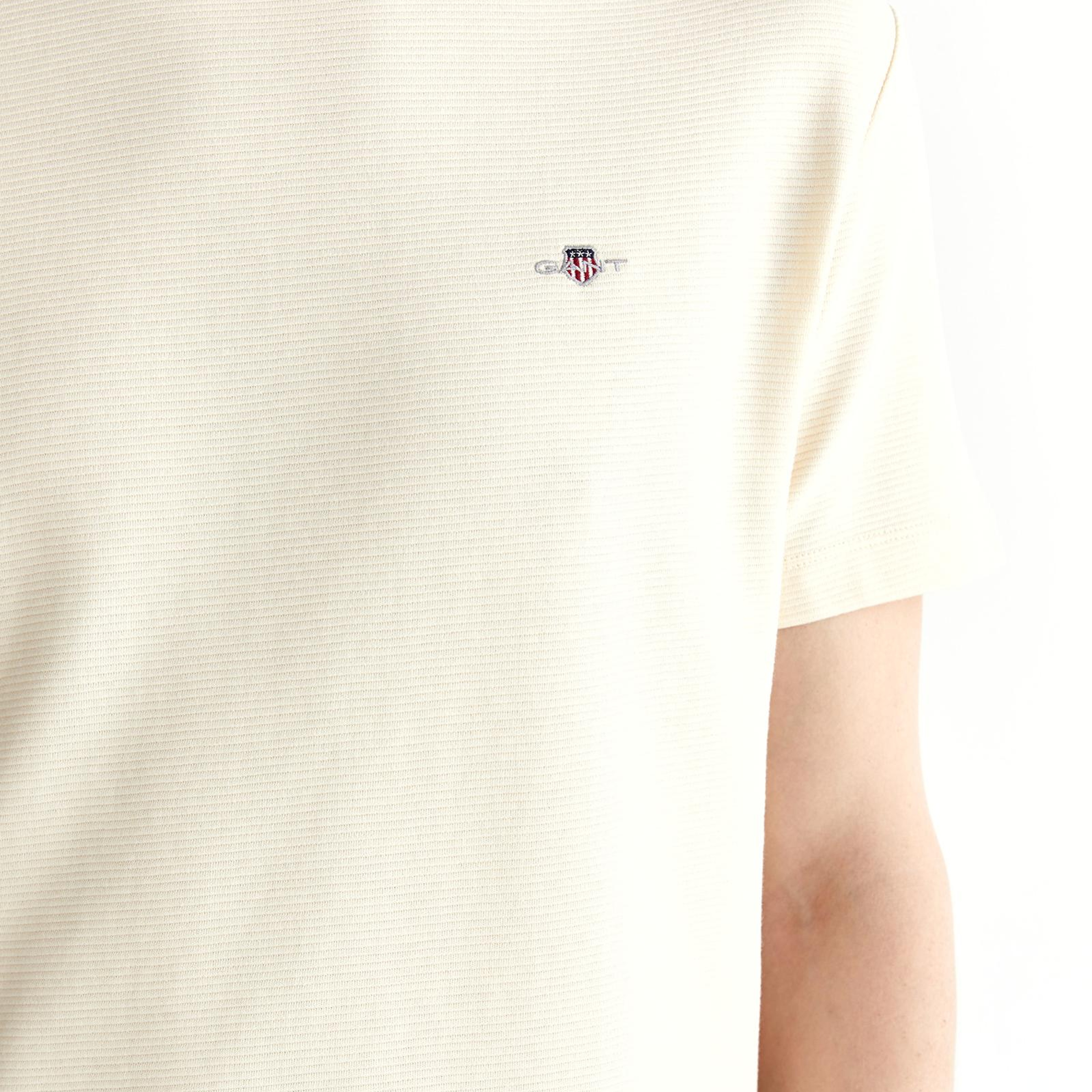 GANT Erkek Krem Bisiklet Yaka Regular Fit Logolu T-Shirt