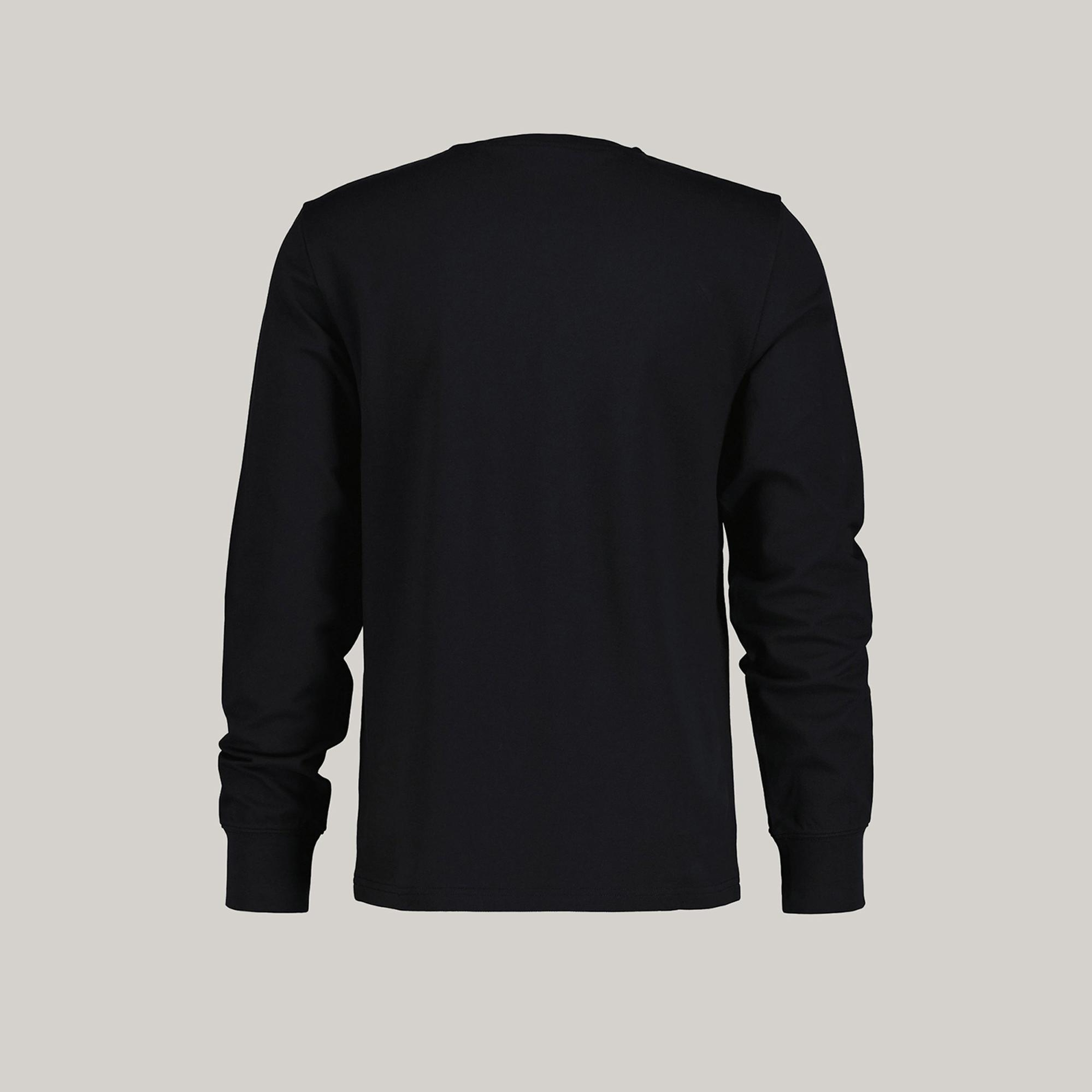 GANT Erkek Siyah Slim Fit Bisiklet Yaka Uzun Kollu T-Shirt