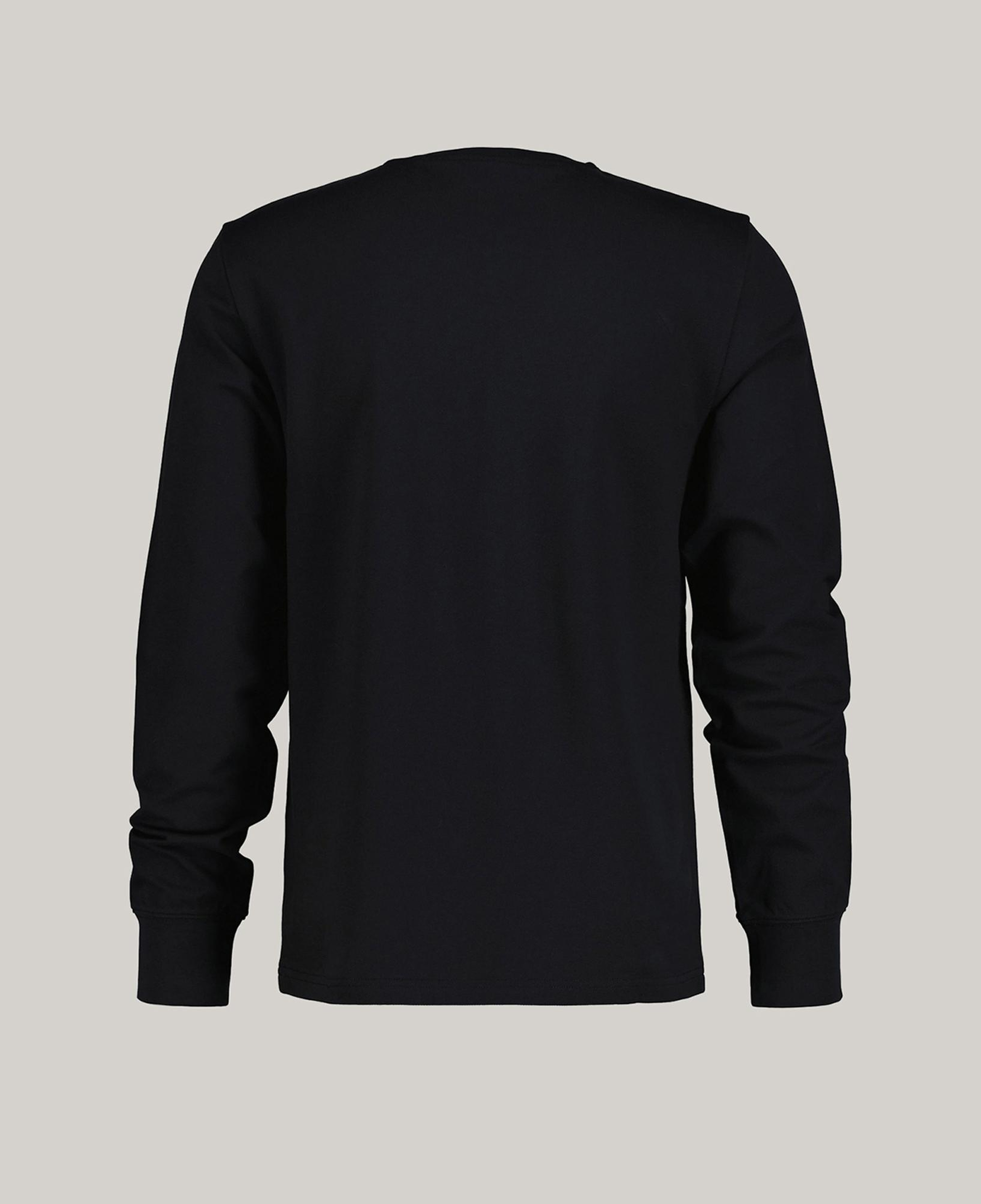 GANT Erkek Siyah Slim Fit Bisiklet Yaka Uzun Kollu T-Shirt