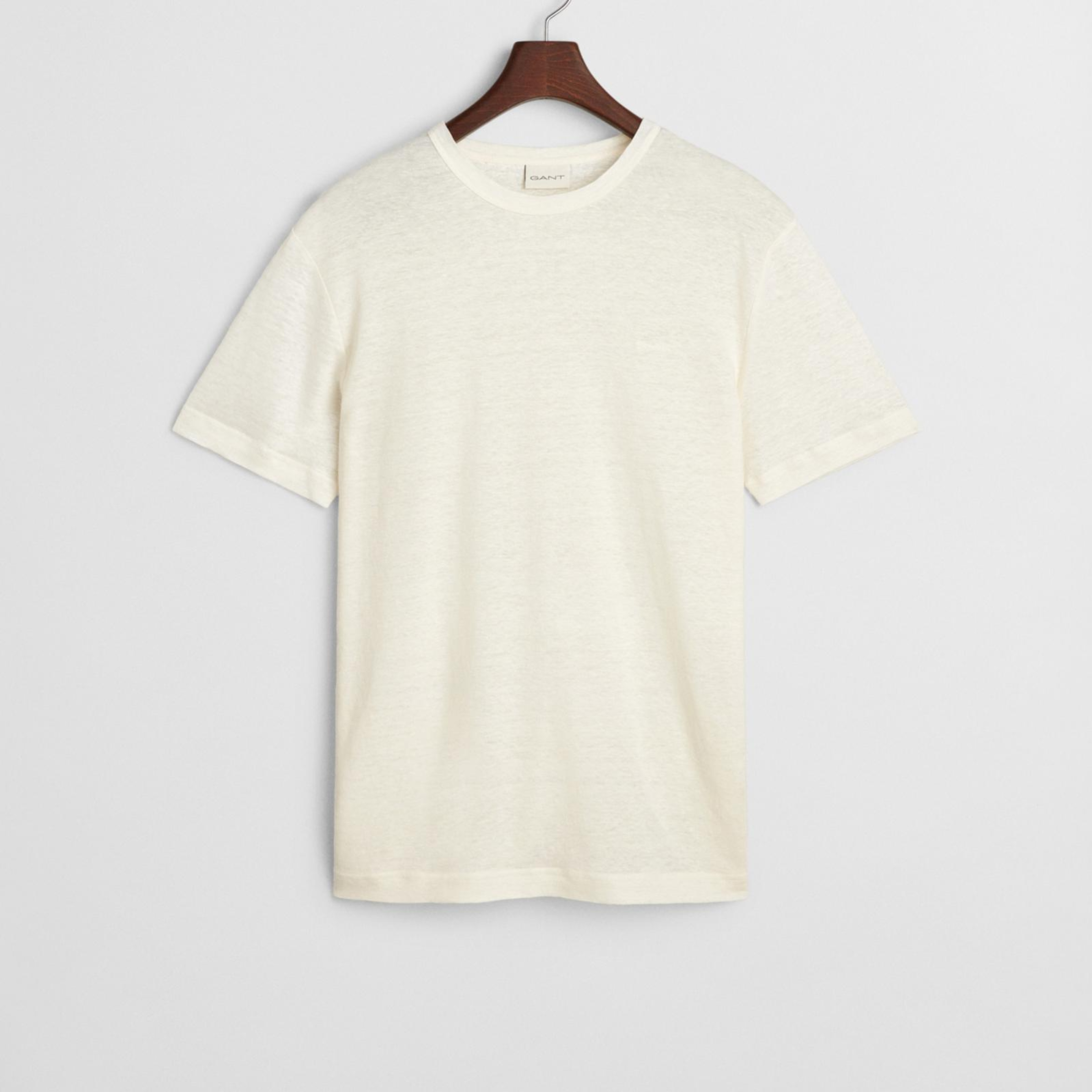 GANT Erkek Krem Regular Fit Bisiklet Yaka T-Shirt