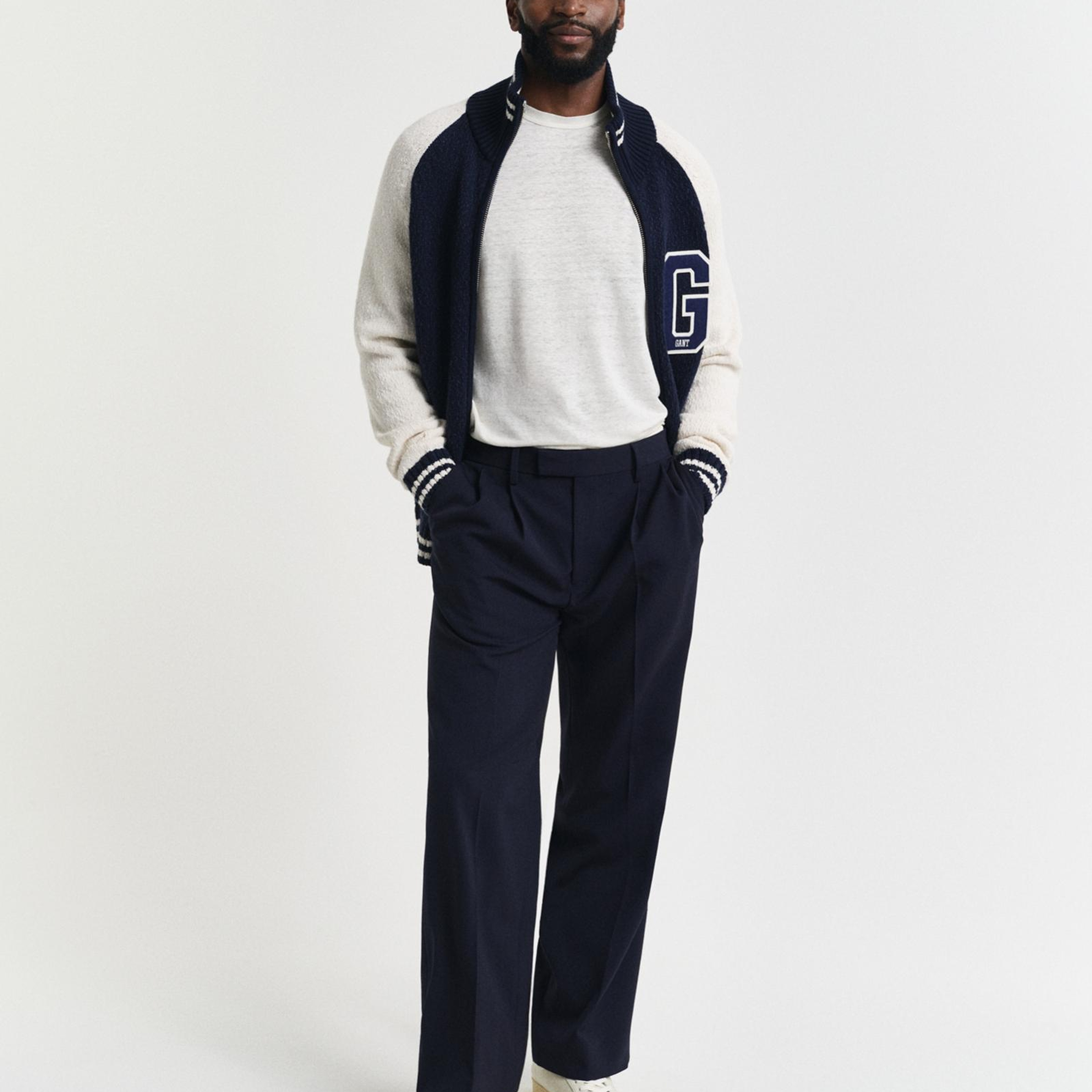 GANT Erkek Krem Regular Fit Bisiklet Yaka T-Shirt