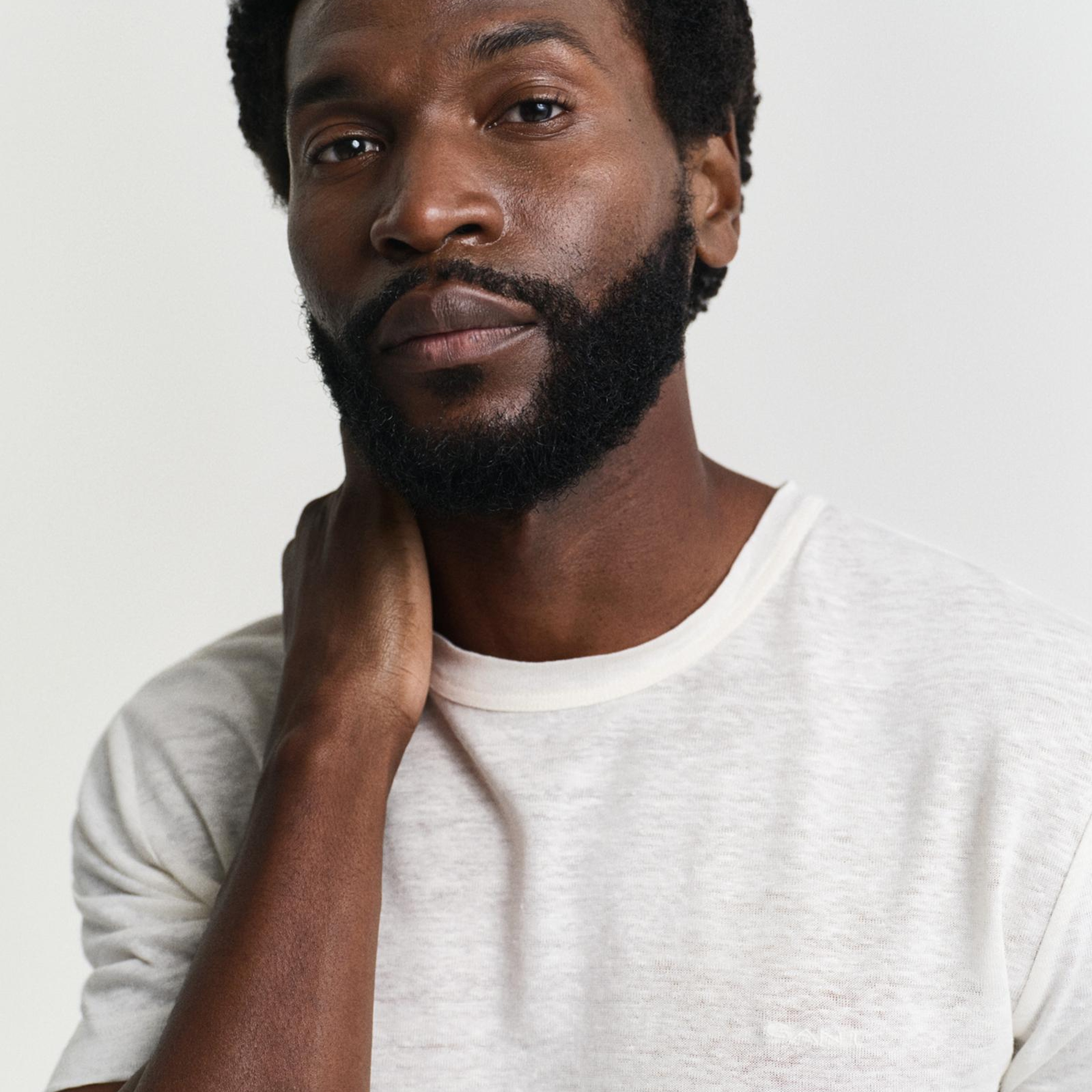 GANT Erkek Krem Regular Fit Bisiklet Yaka T-Shirt