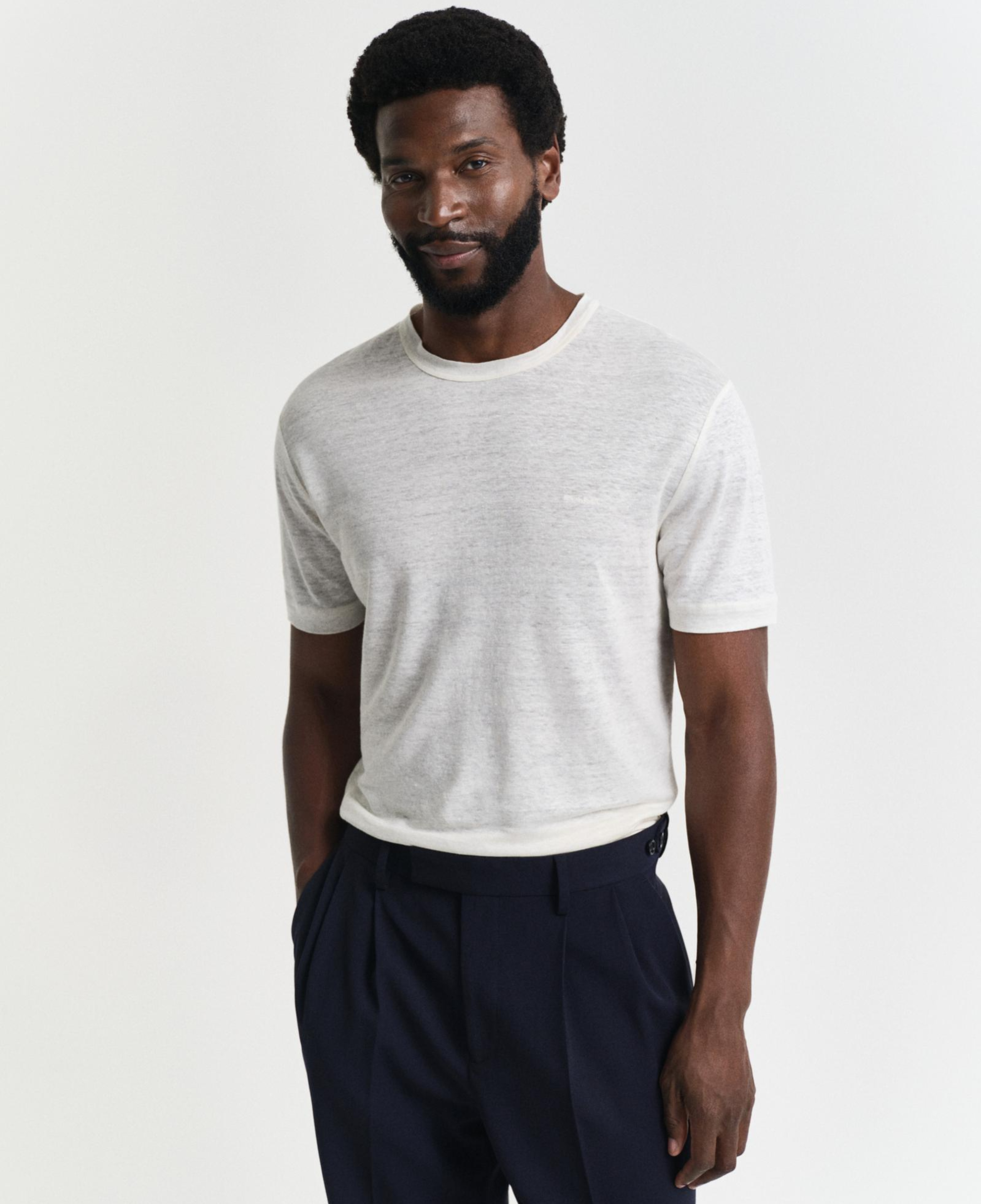 GANT Erkek Krem Regular Fit Bisiklet Yaka T-Shirt