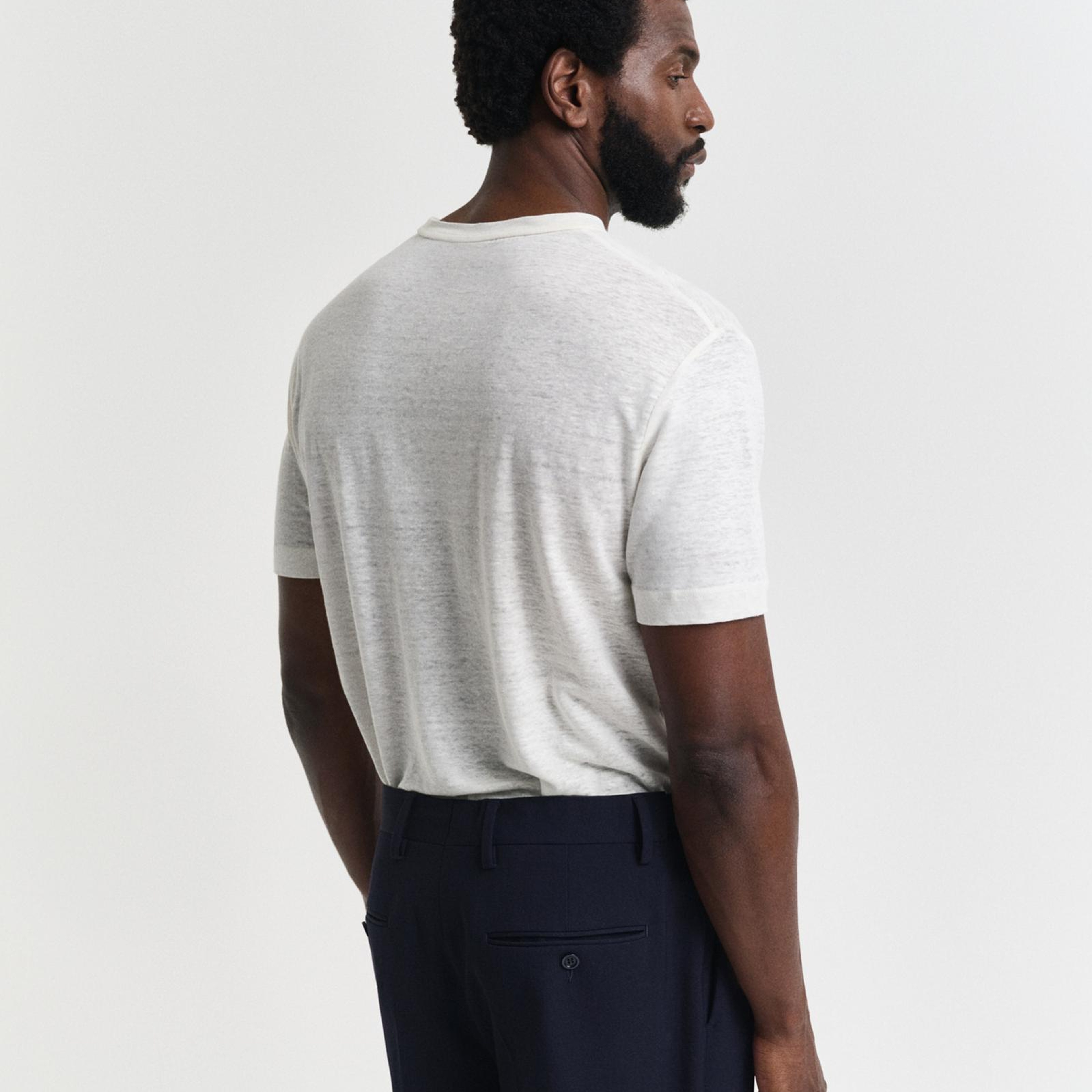 GANT Erkek Krem Regular Fit Bisiklet Yaka T-Shirt