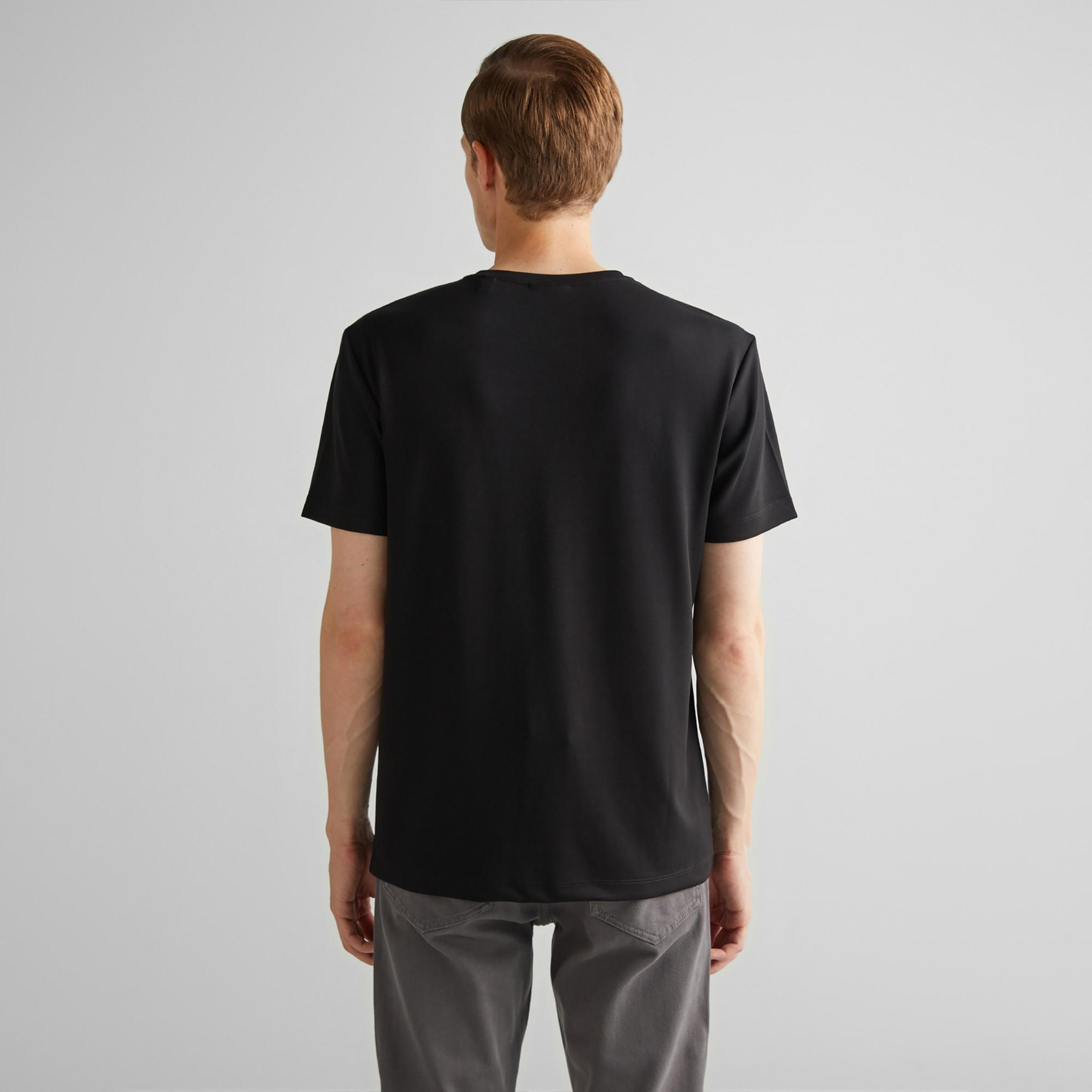 GANT Erkek Siyah Relaxed Fit Bisiklet Yaka T-Shirt