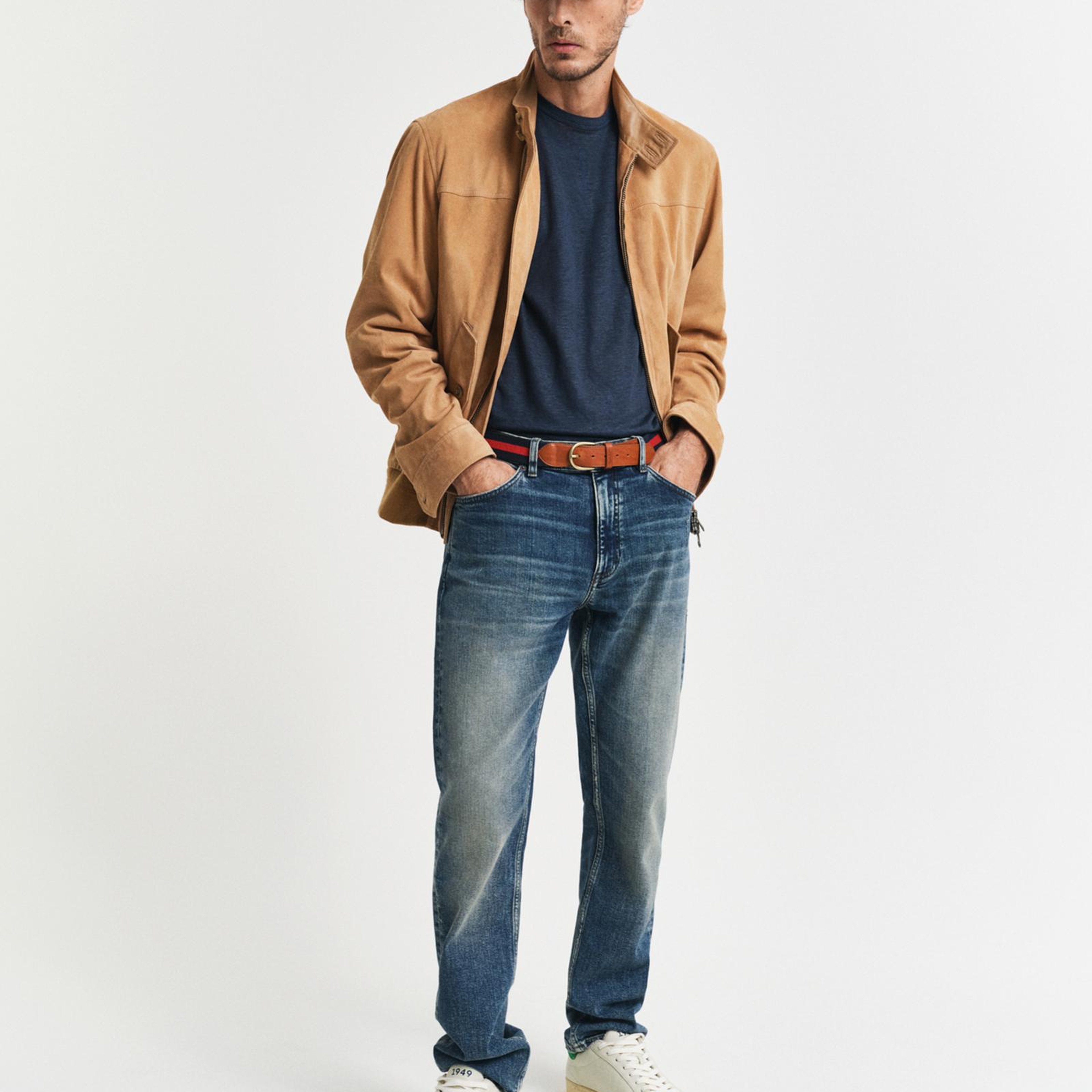 GANT Erkek Lacivert Regular Fit Bisiklet Yaka T-Shirt