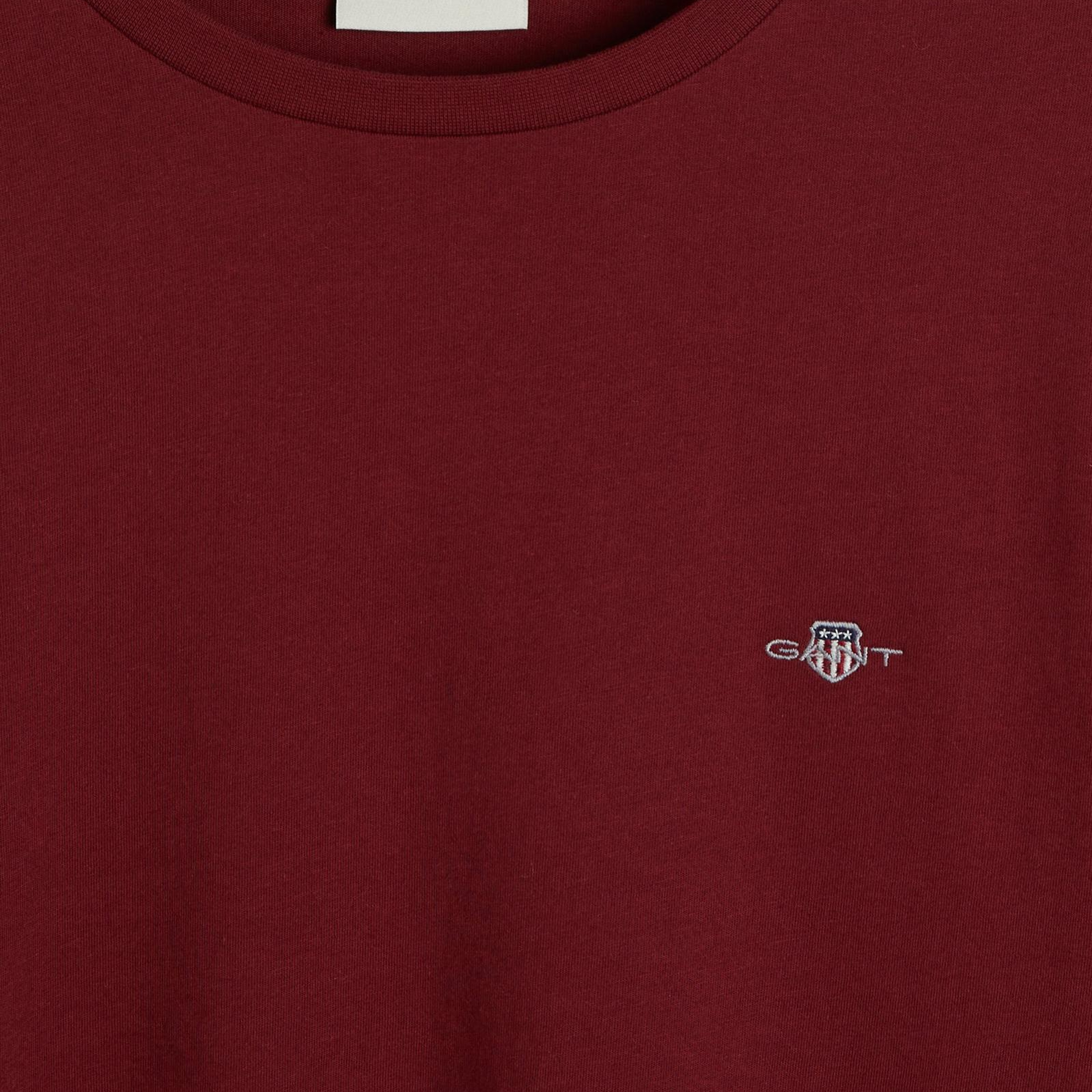 GANT Erkek Bordo Regular Fit Bisiklet Yaka T-Shirt
