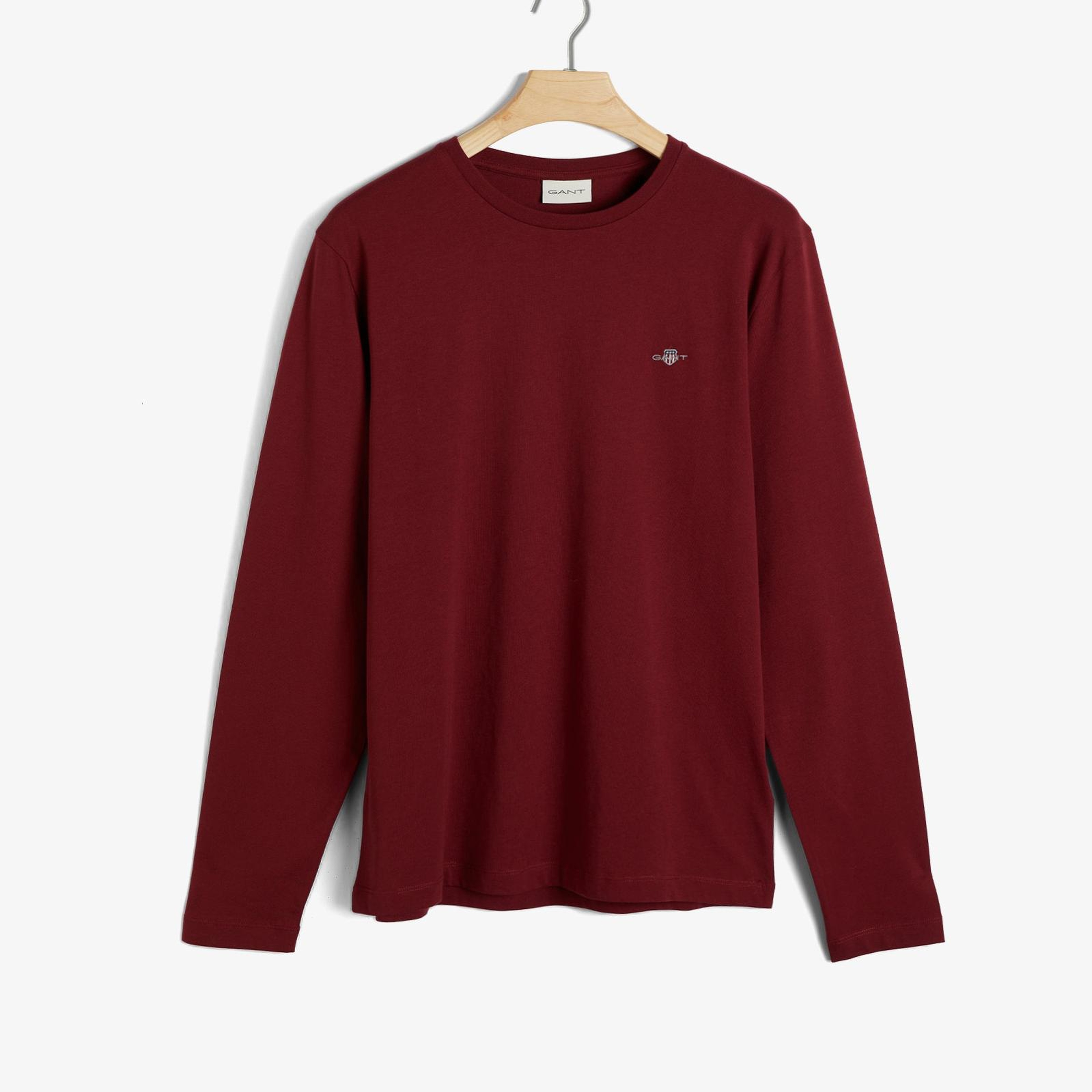 GANT Erkek Bordo Regular Fit Bisiklet Yaka T-Shirt