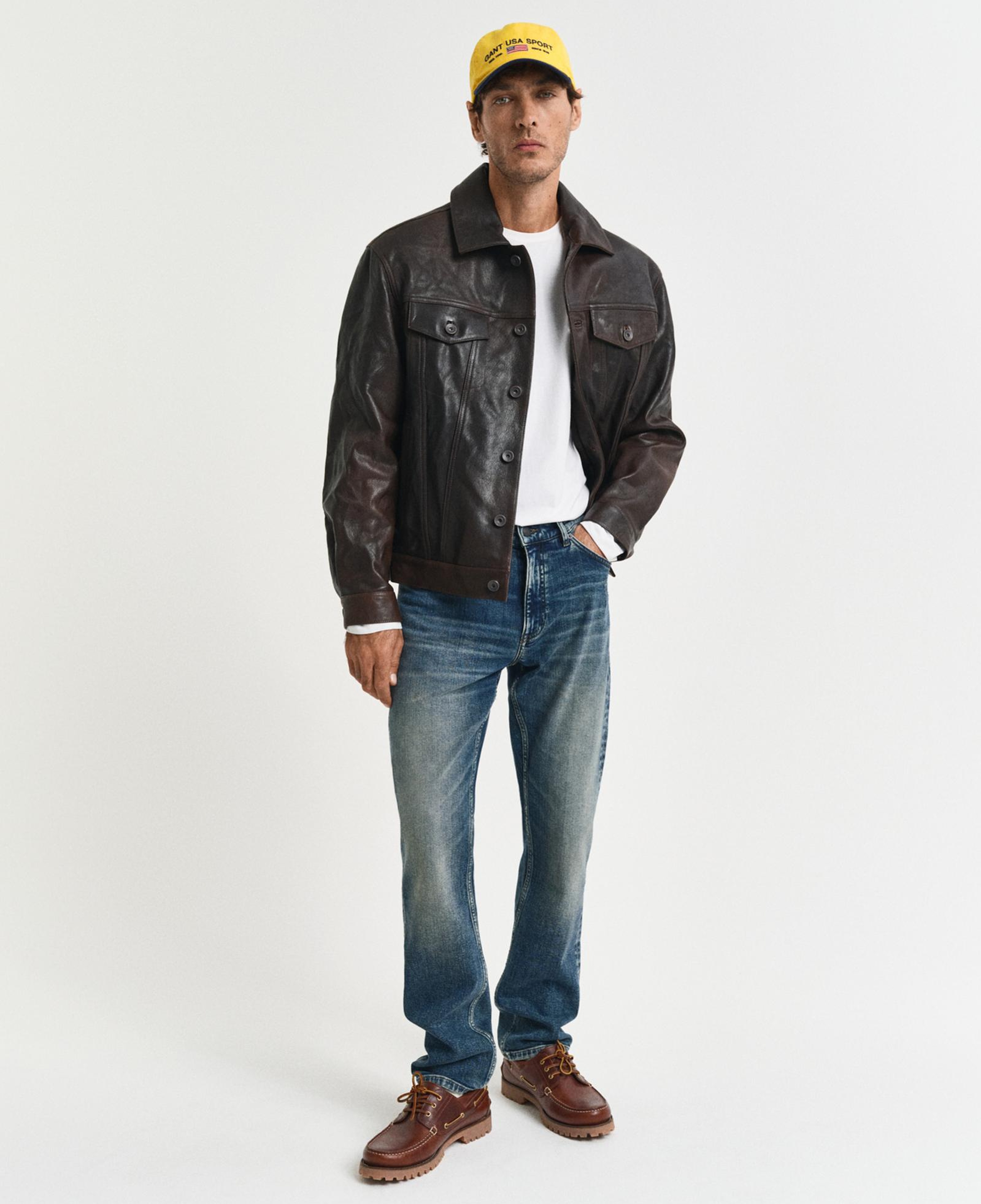 GANT Erkek Beyaz Regular Fit Bisiklet Yaka Uzun Kollu T-Shirt