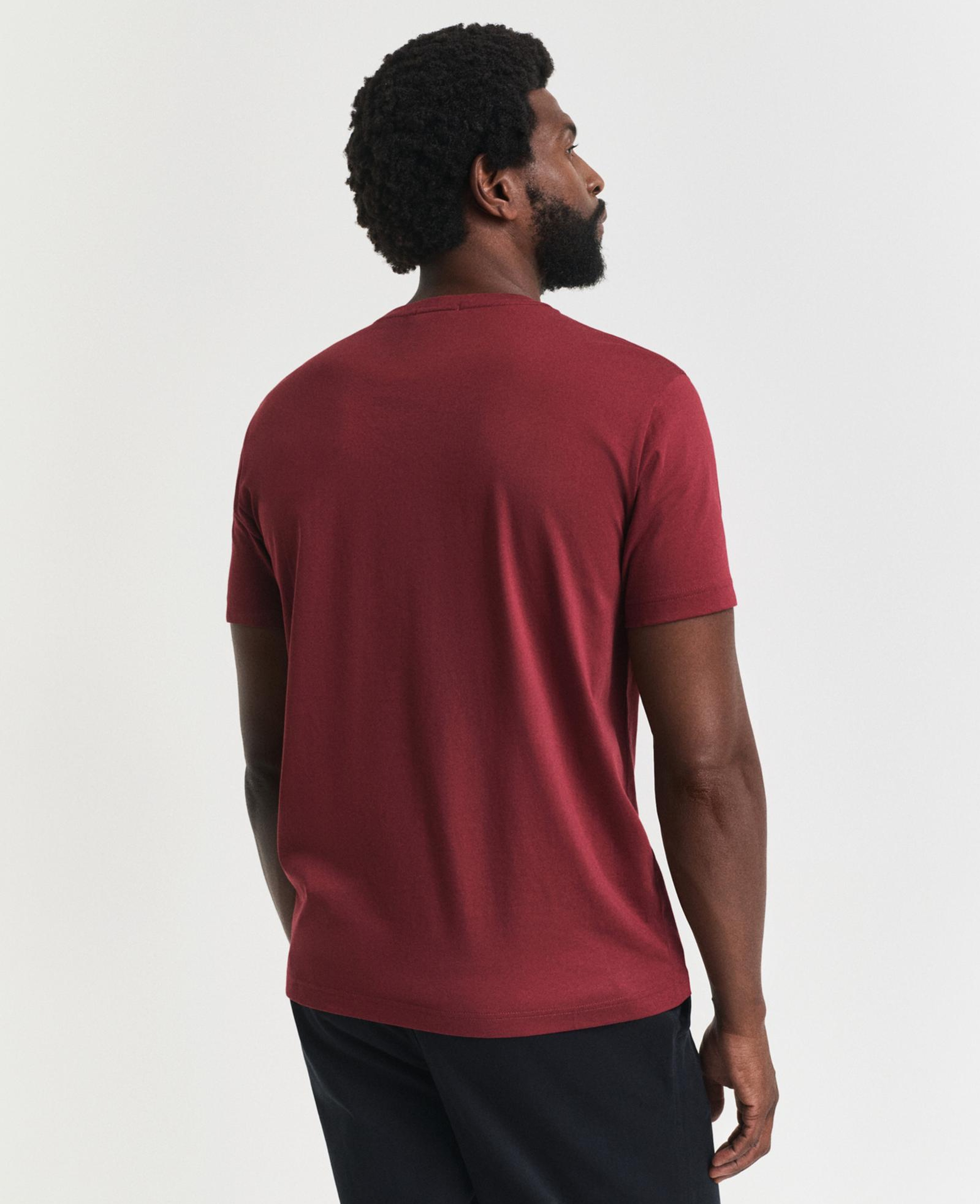 GANT Erkek Bordo Regular Fit Bisiklet Yaka T-Shirt