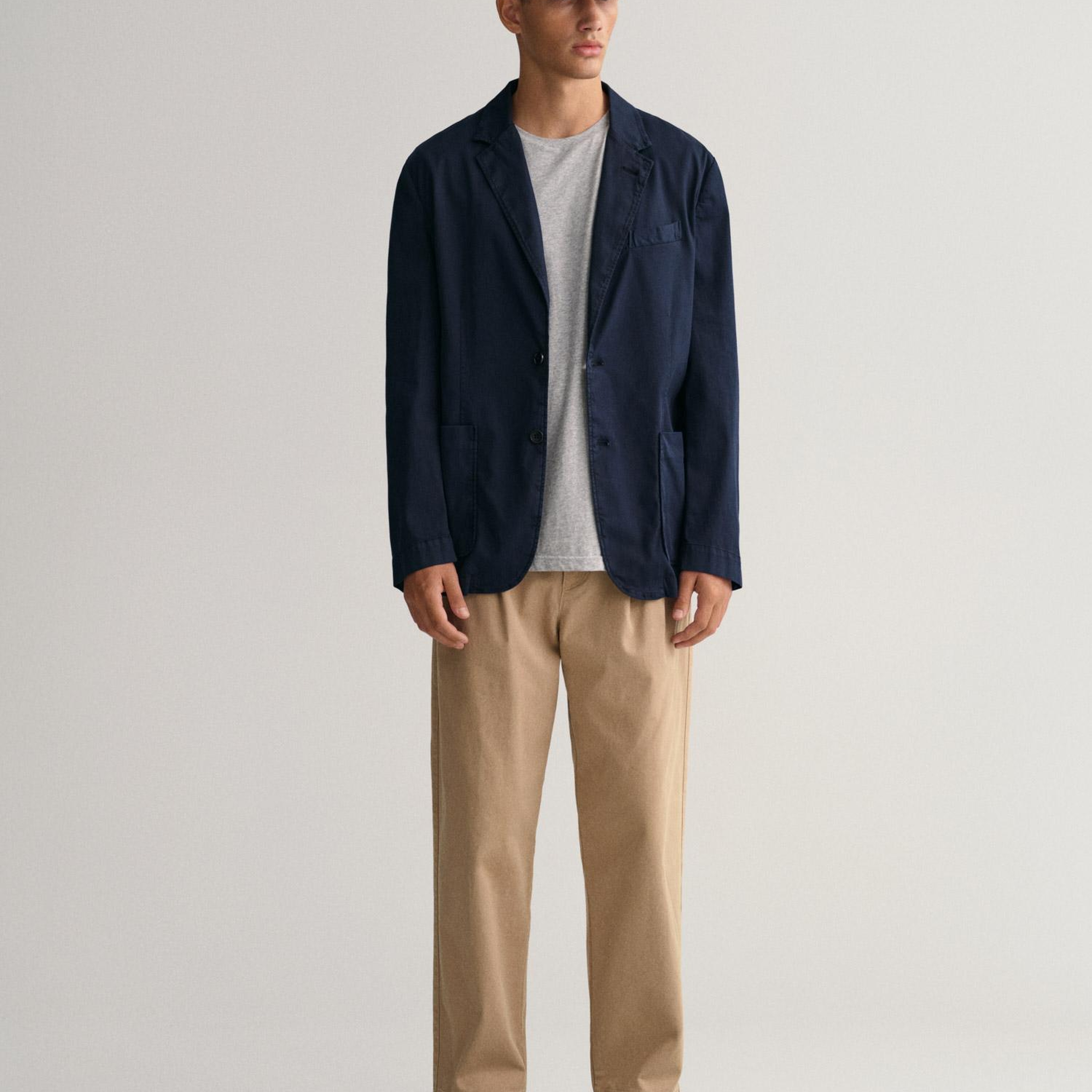 GANT Erkek Gri Regular Fit Bisiklet Yaka T-Shirt