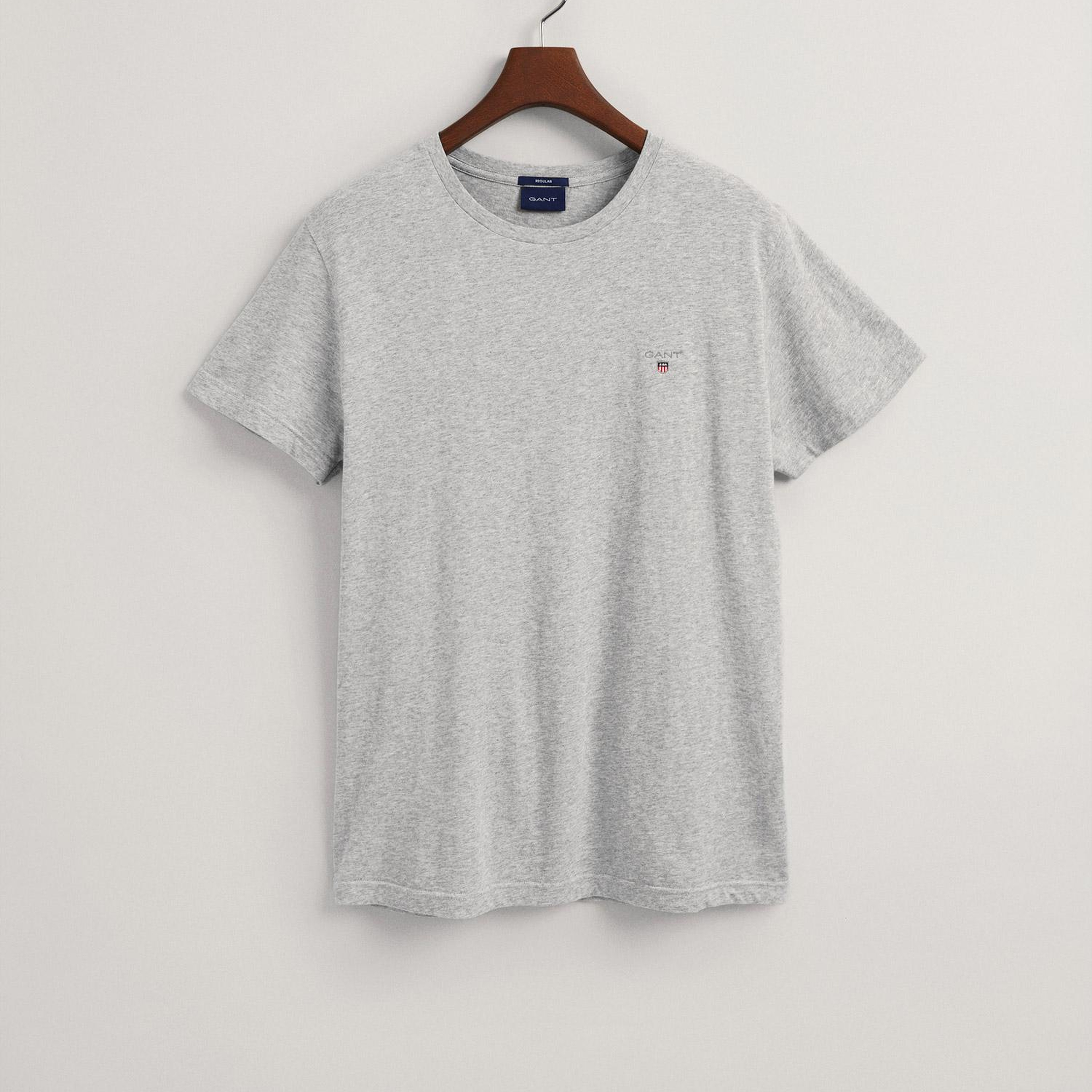 GANT Erkek Gri Regular Fit Bisiklet Yaka T-Shirt