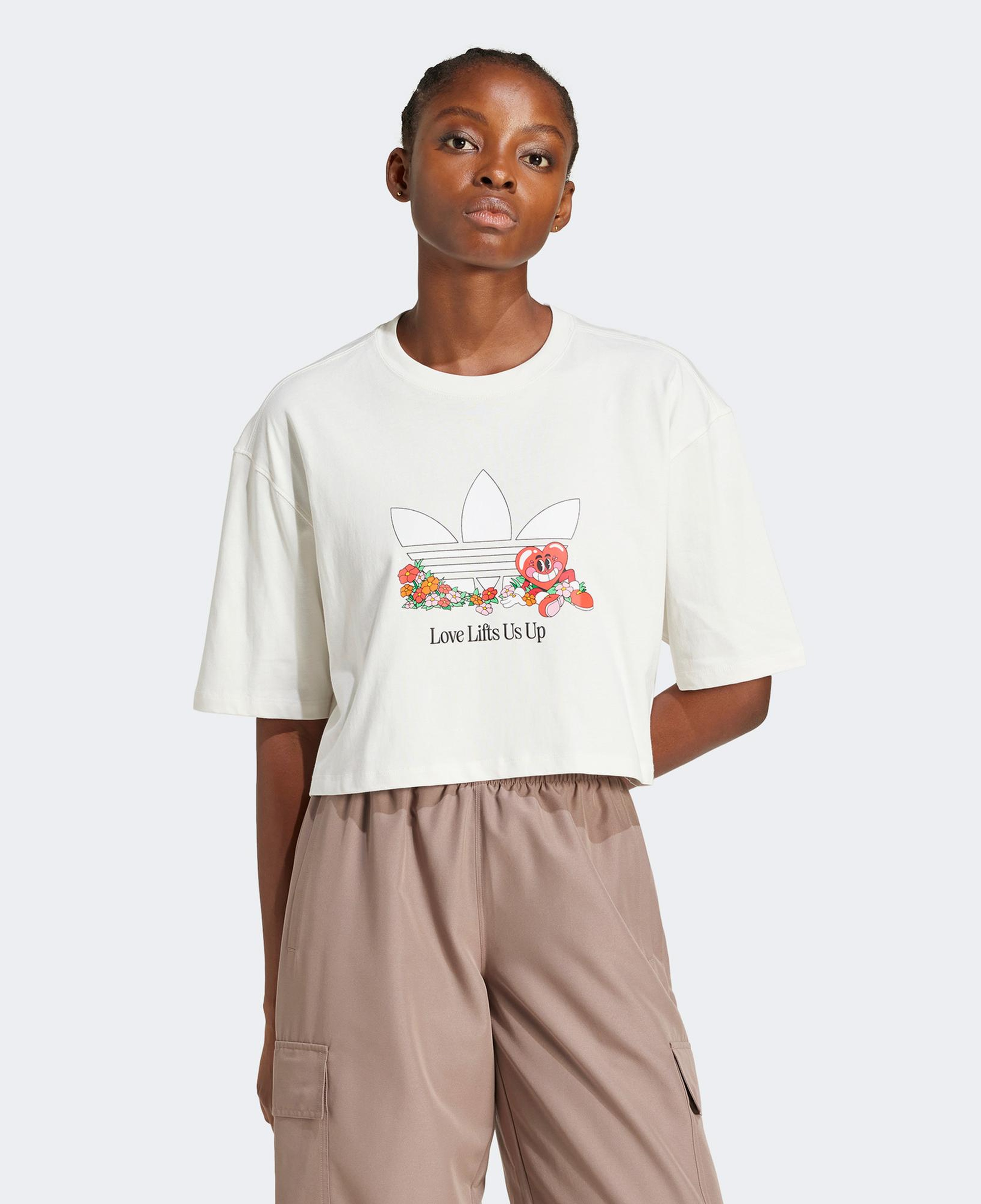 adidas Graphics Nelson Kadın Beyaz T-Shirt