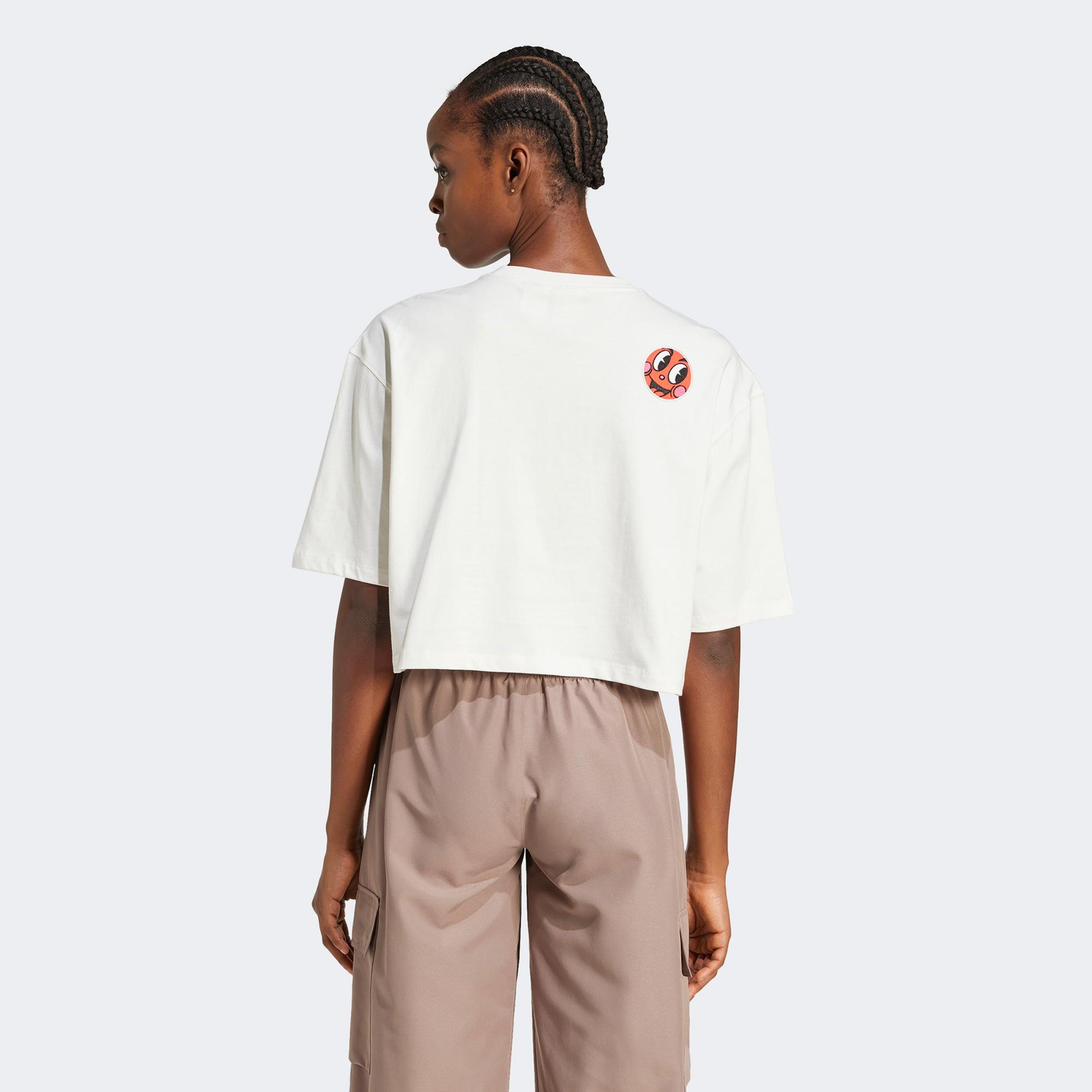 adidas Graphics Nelson Kadın Beyaz T-Shirt