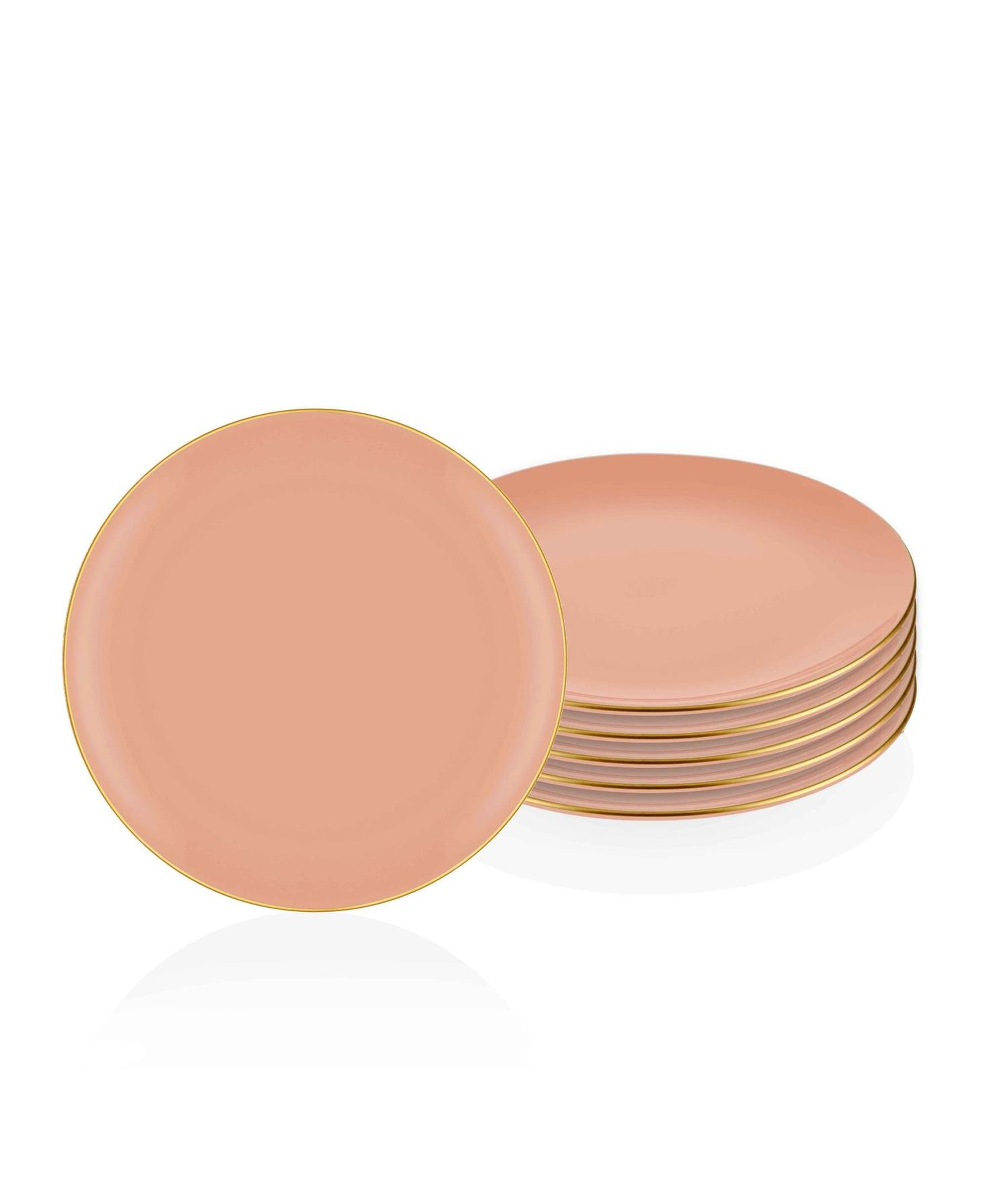 Basic Servis Tabağı 6 Lı Set Somon Pembe - 26cm