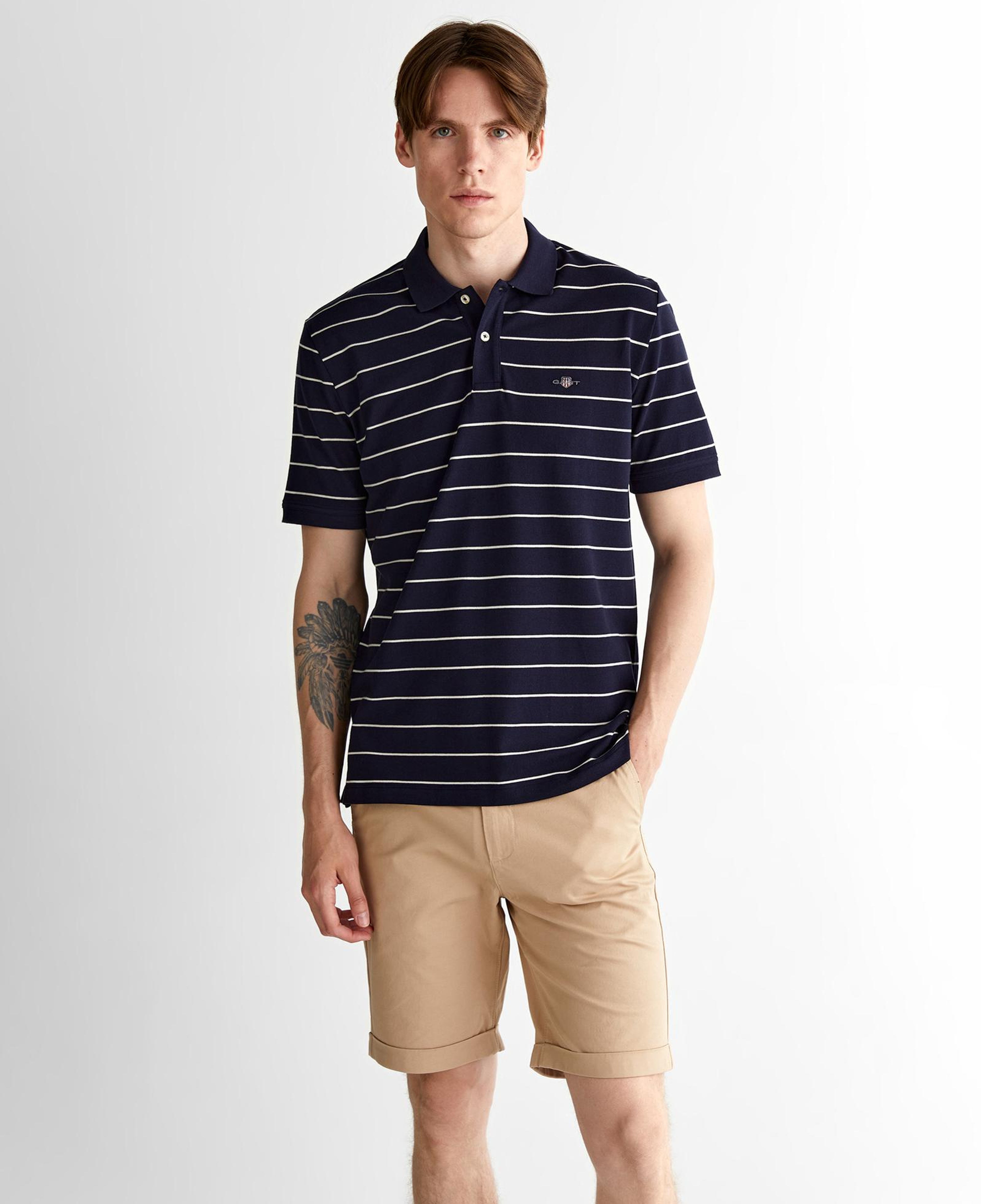 GANT Erkek Lacivert Regular Fit Çizgili Polo