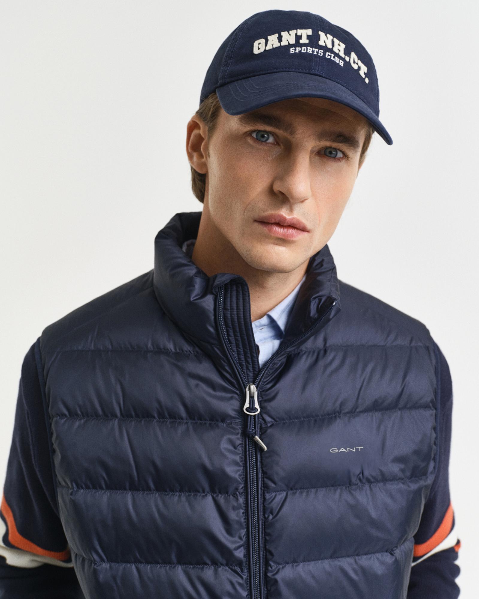 GANT Erkek Lacivert Regular Fit Dik Yaka Kaz Tüyü Yelek