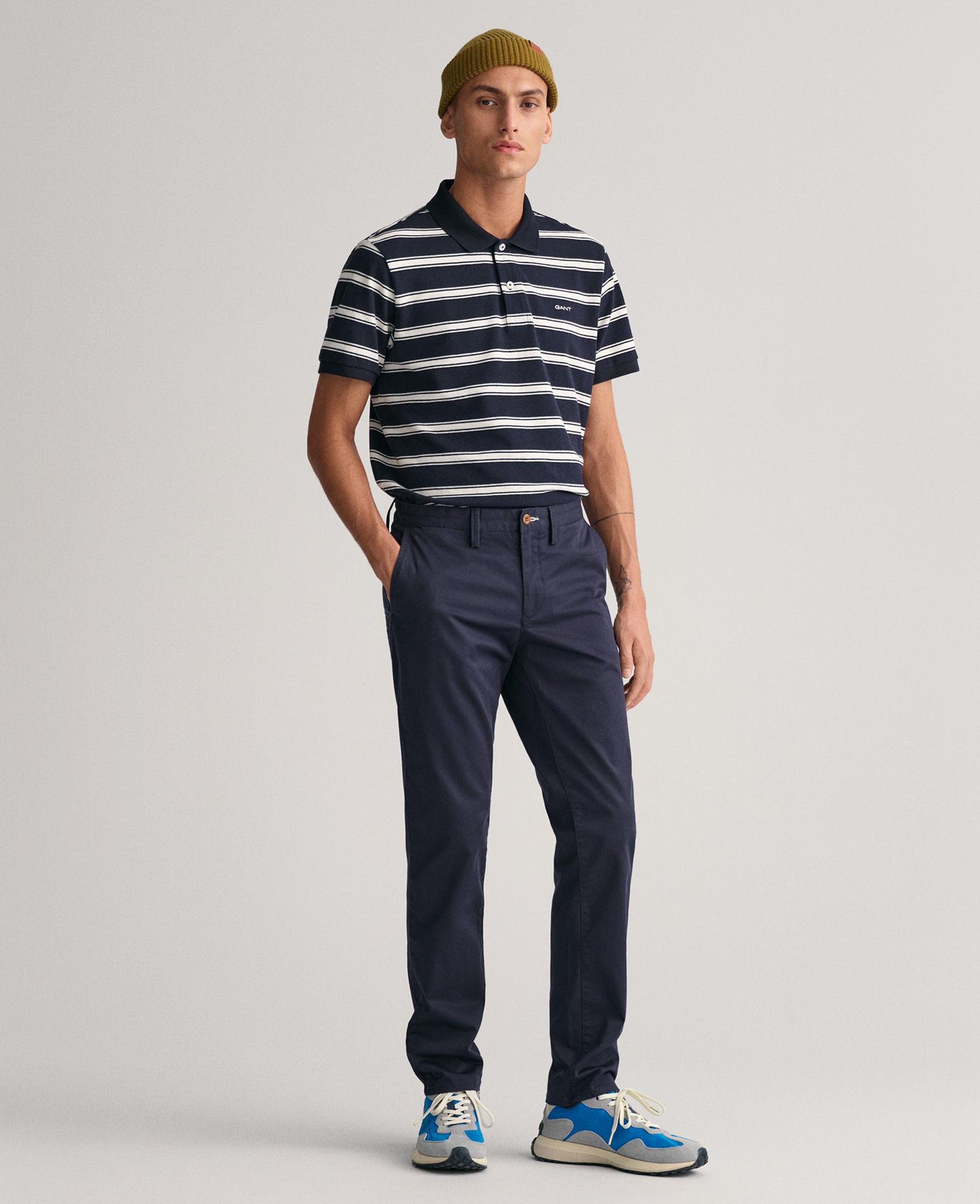 GANT Erkek Lacivert Slim Fit Chino Pantolon