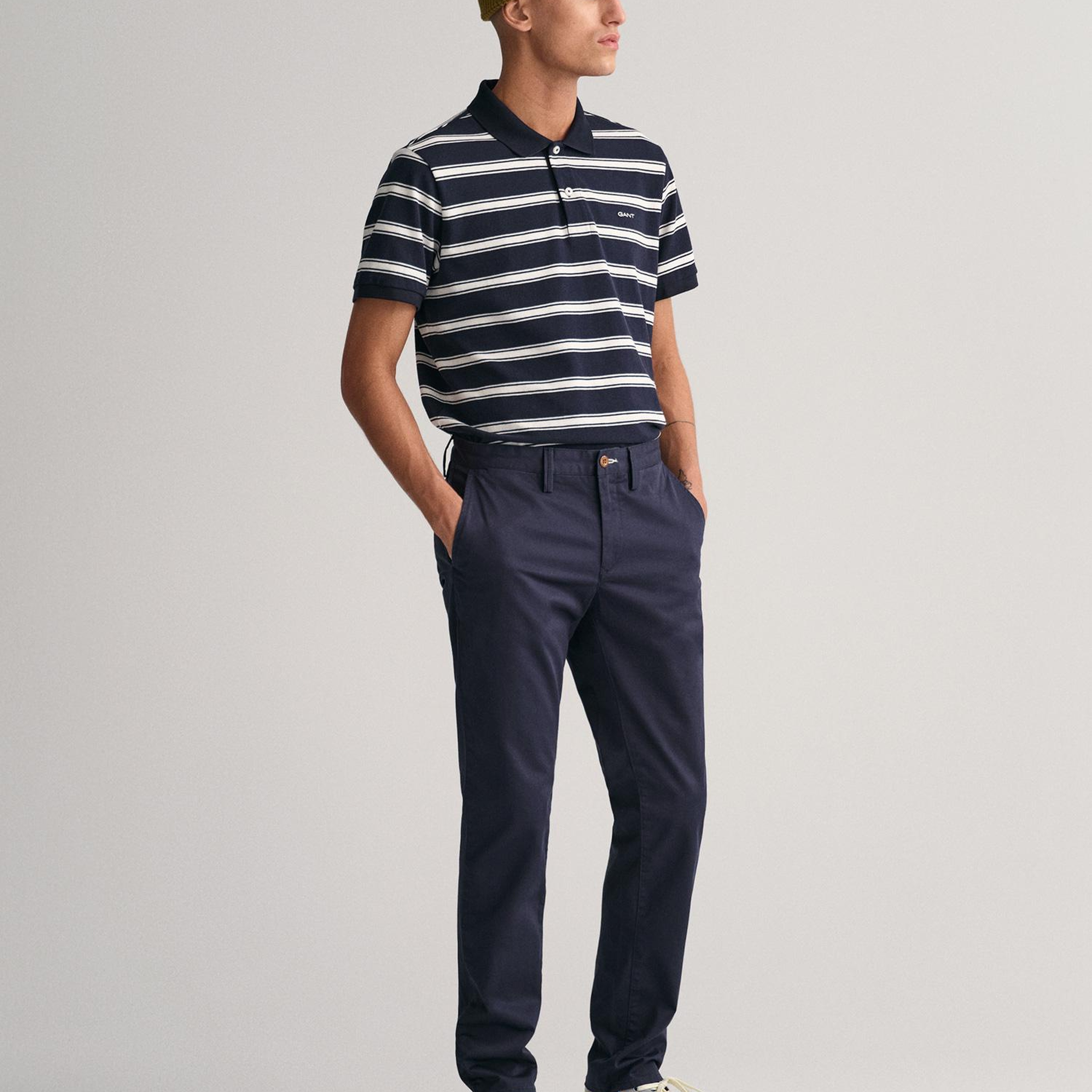 GANT Erkek Lacivert Slim Fit Chino Pantolon