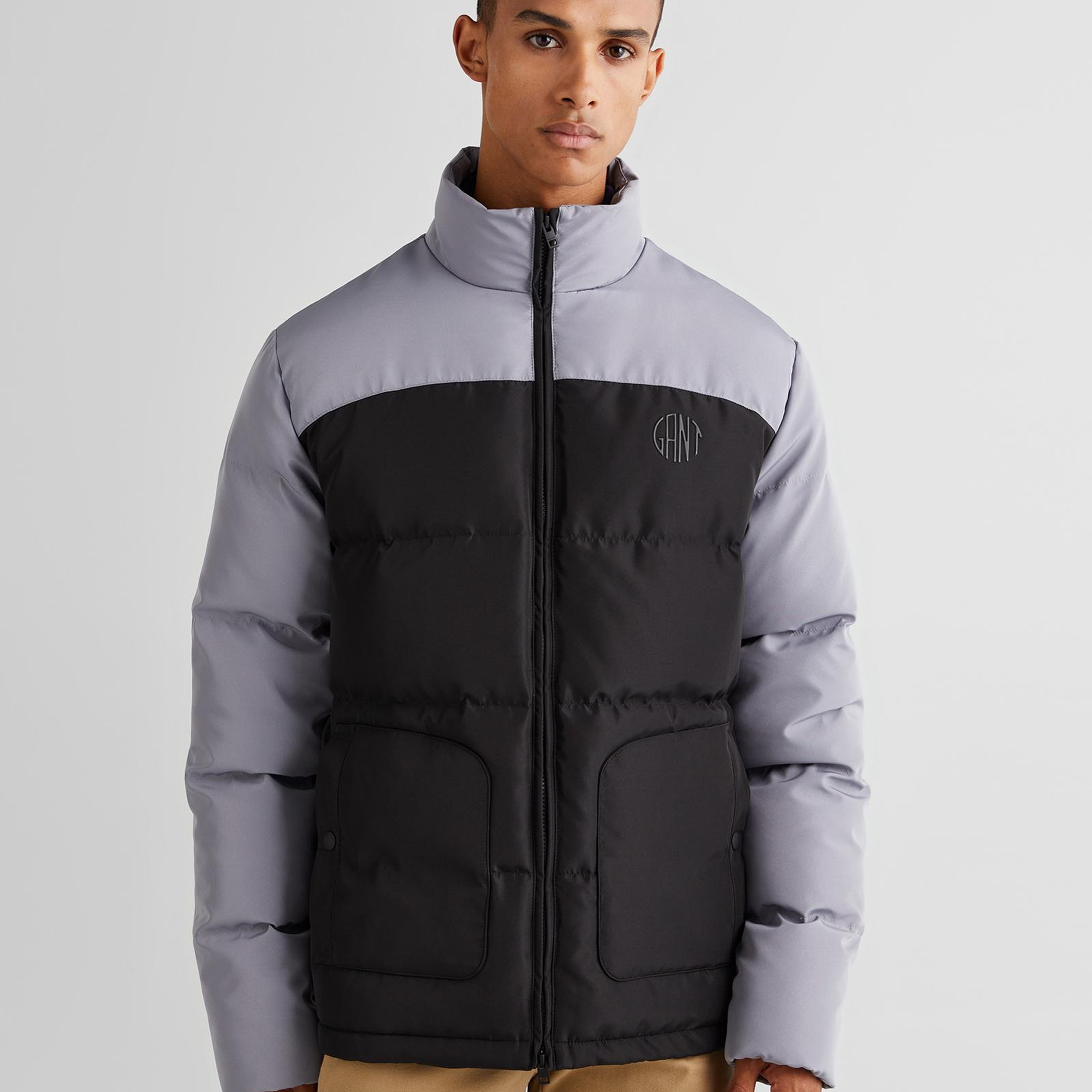 GANT Erkek Siyah Dik Yaka Logolu Mont