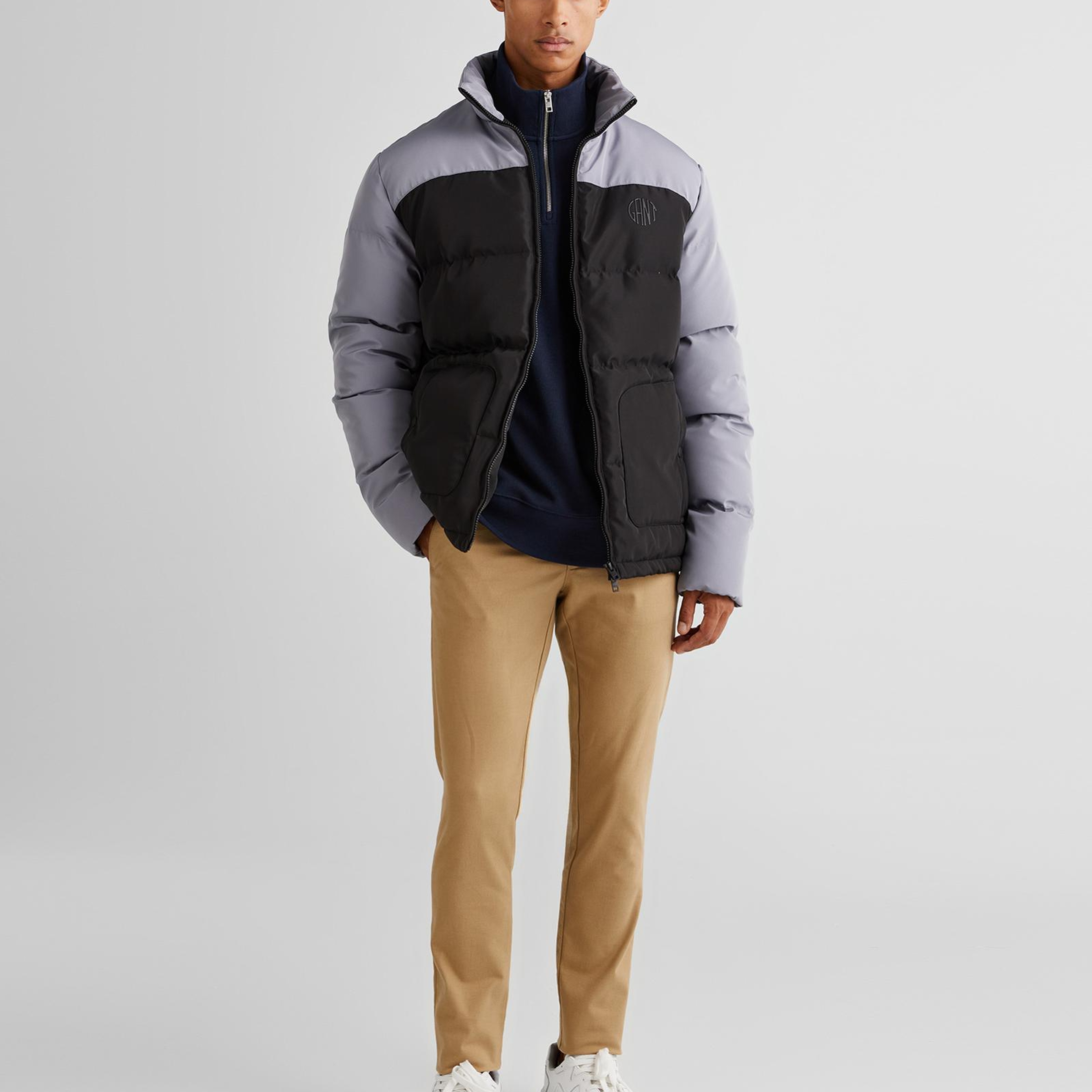 GANT Erkek Siyah Dik Yaka Logolu Mont