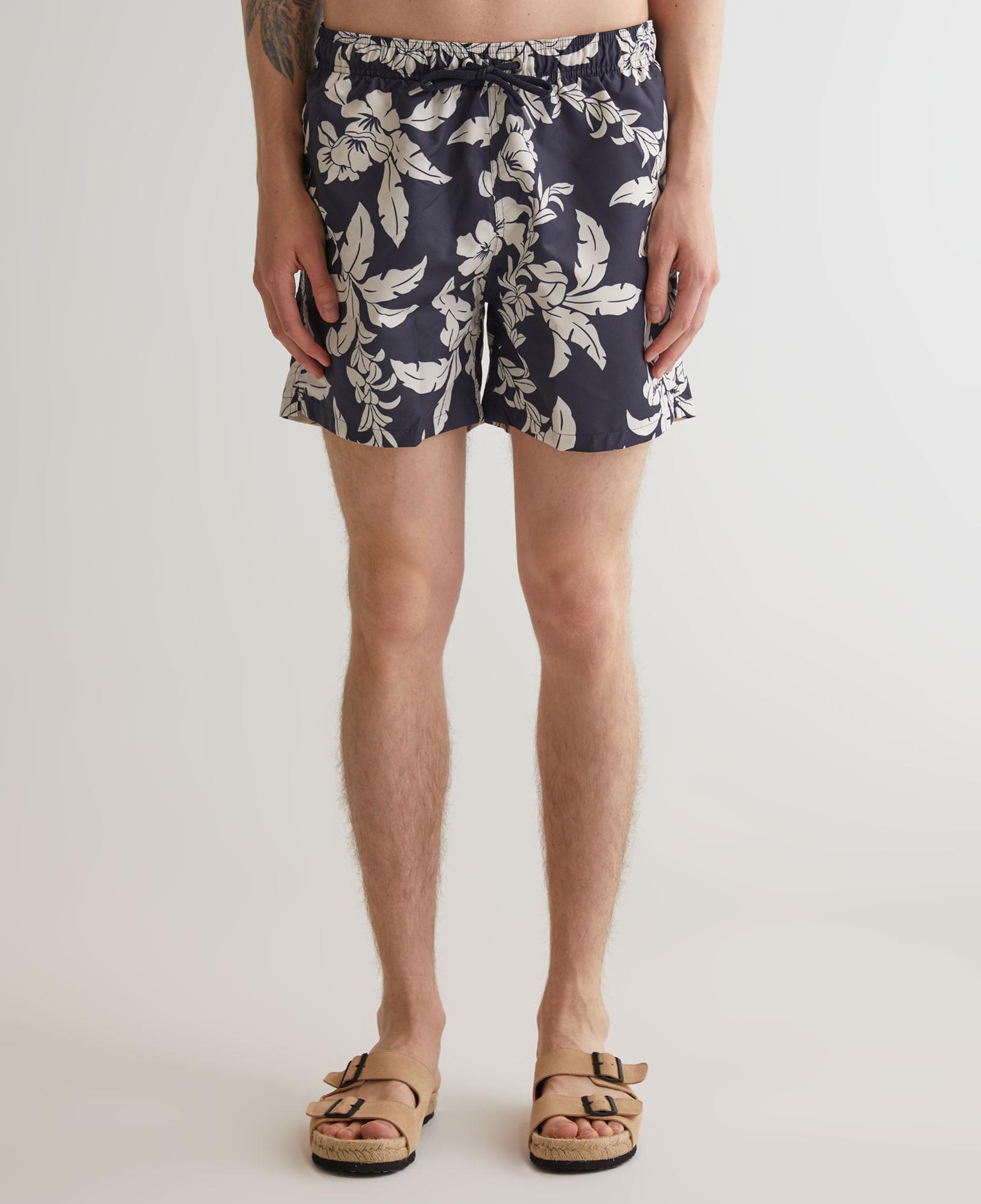 GANT Erkek Lacivert Regular Fit Desenli Mayo Şort