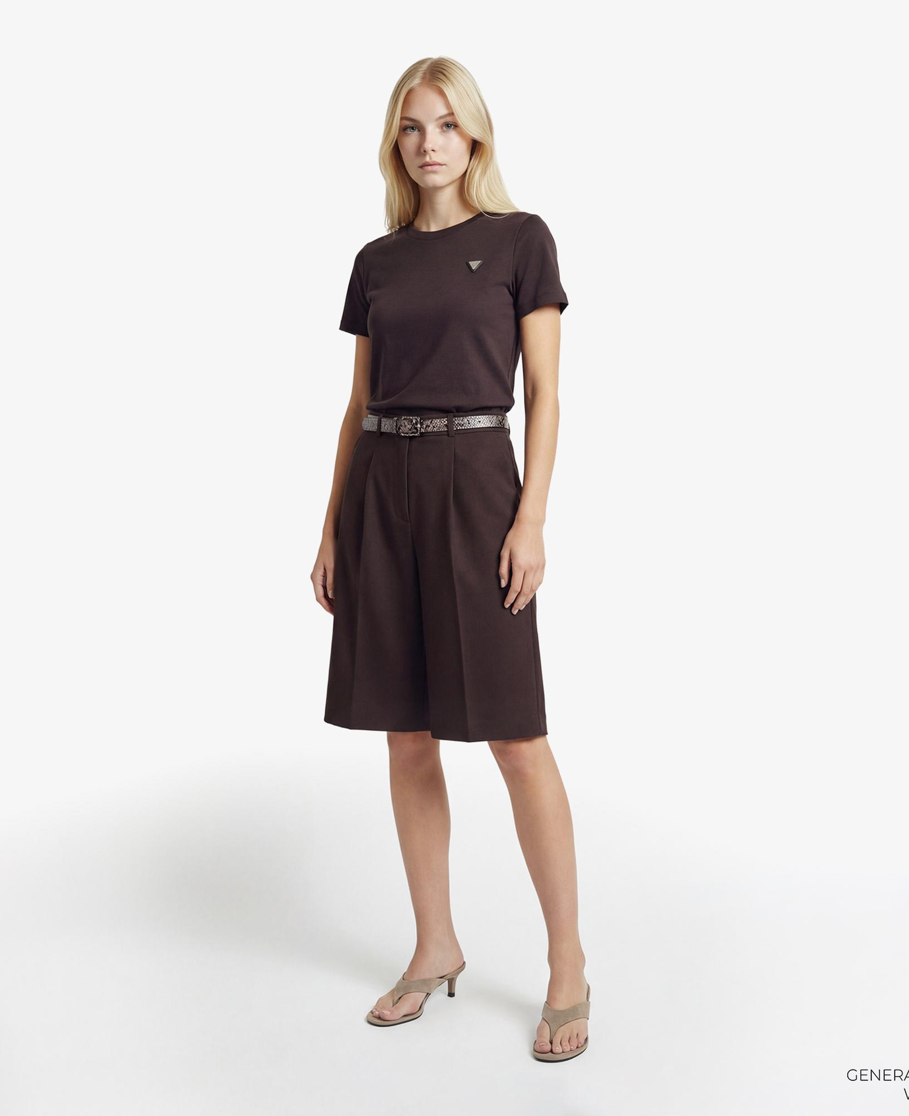 Guess Sonia Aktif Modal Karışımlı Slim Fit Kadın Kahverengi T-Shirt