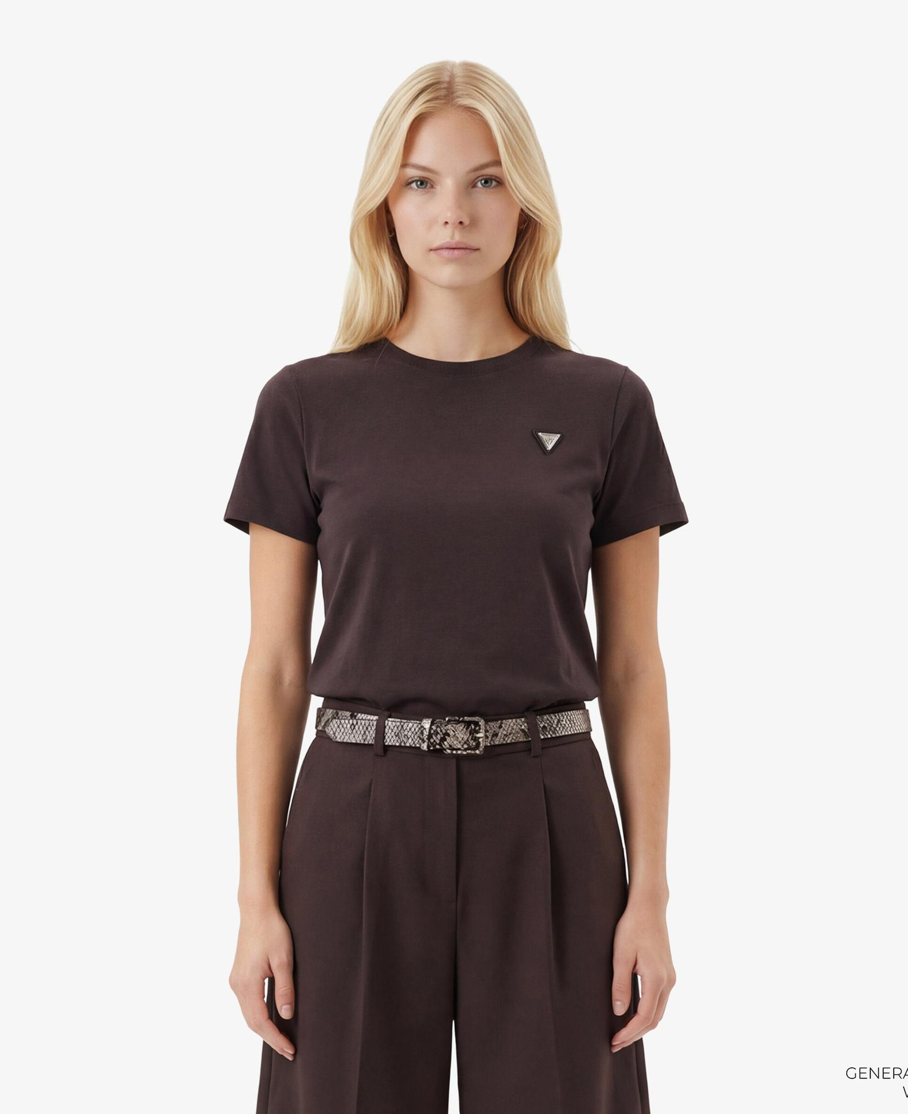 Guess Sonia Aktif Modal Karışımlı Slim Fit Kadın Kahverengi T-Shirt