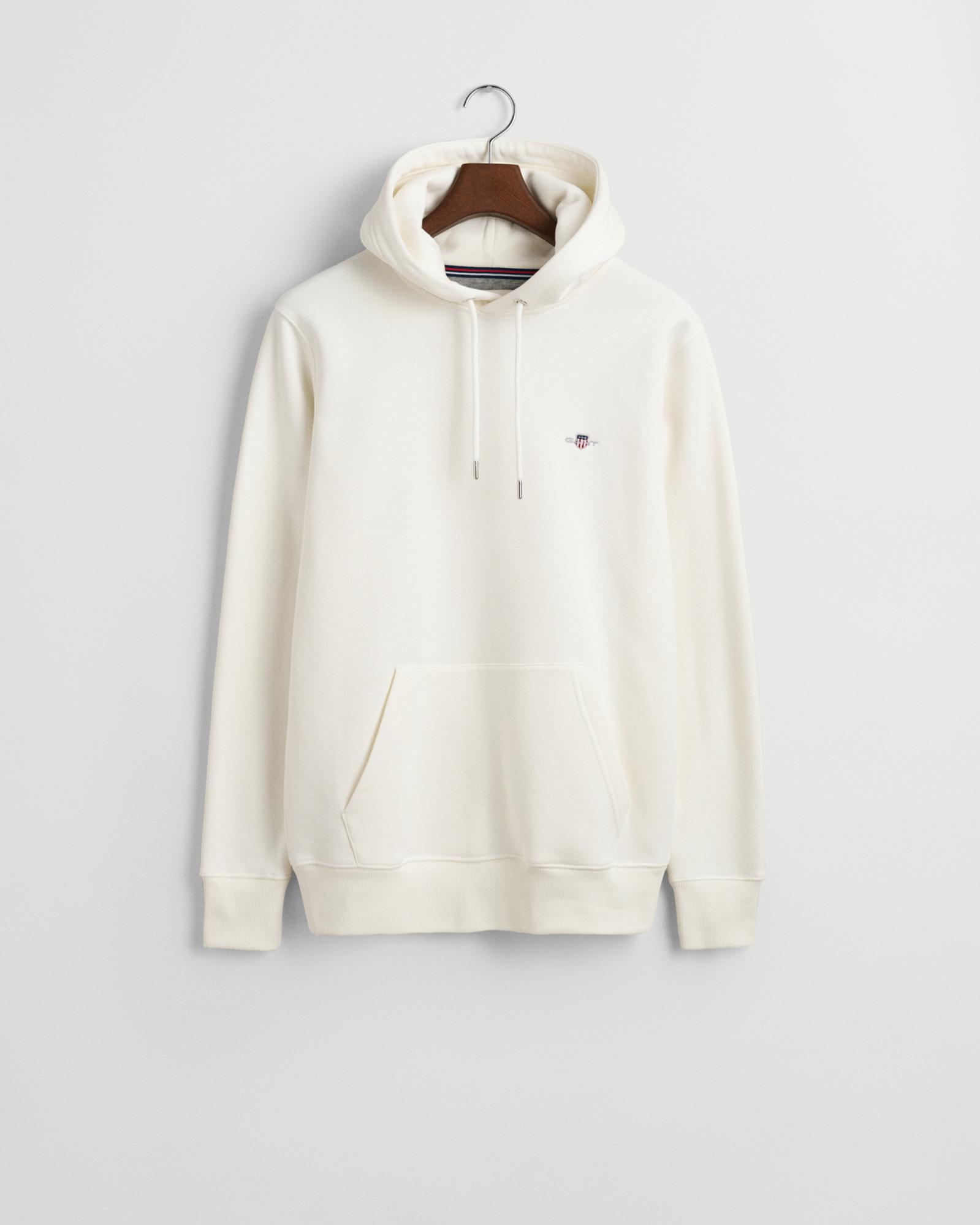 GANT Erkek Krem Regular Fit Kapüşonlu Sweatshirt