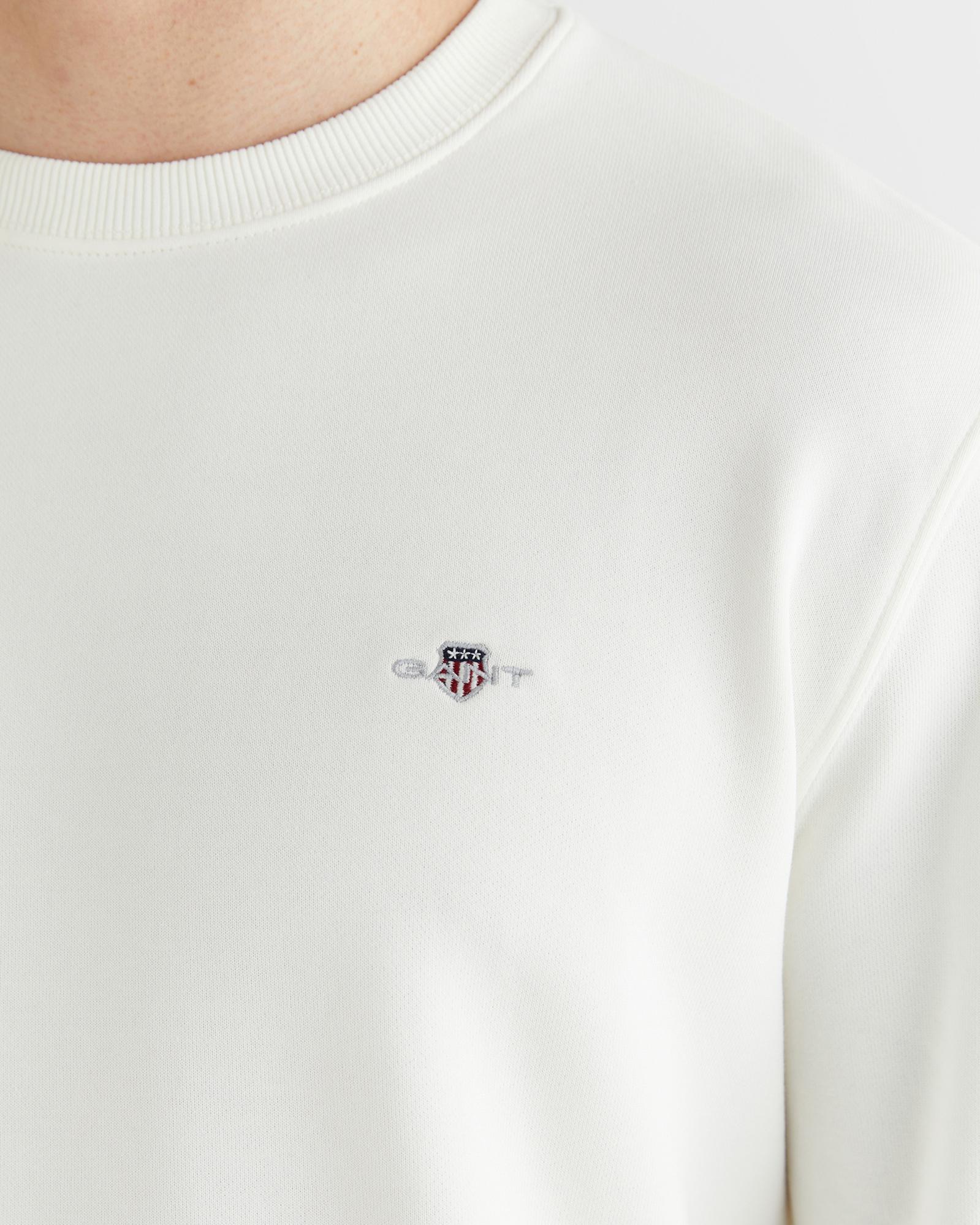 GANT Erkek Krem Regular Fit Bisiklet Yaka Sweatshirt