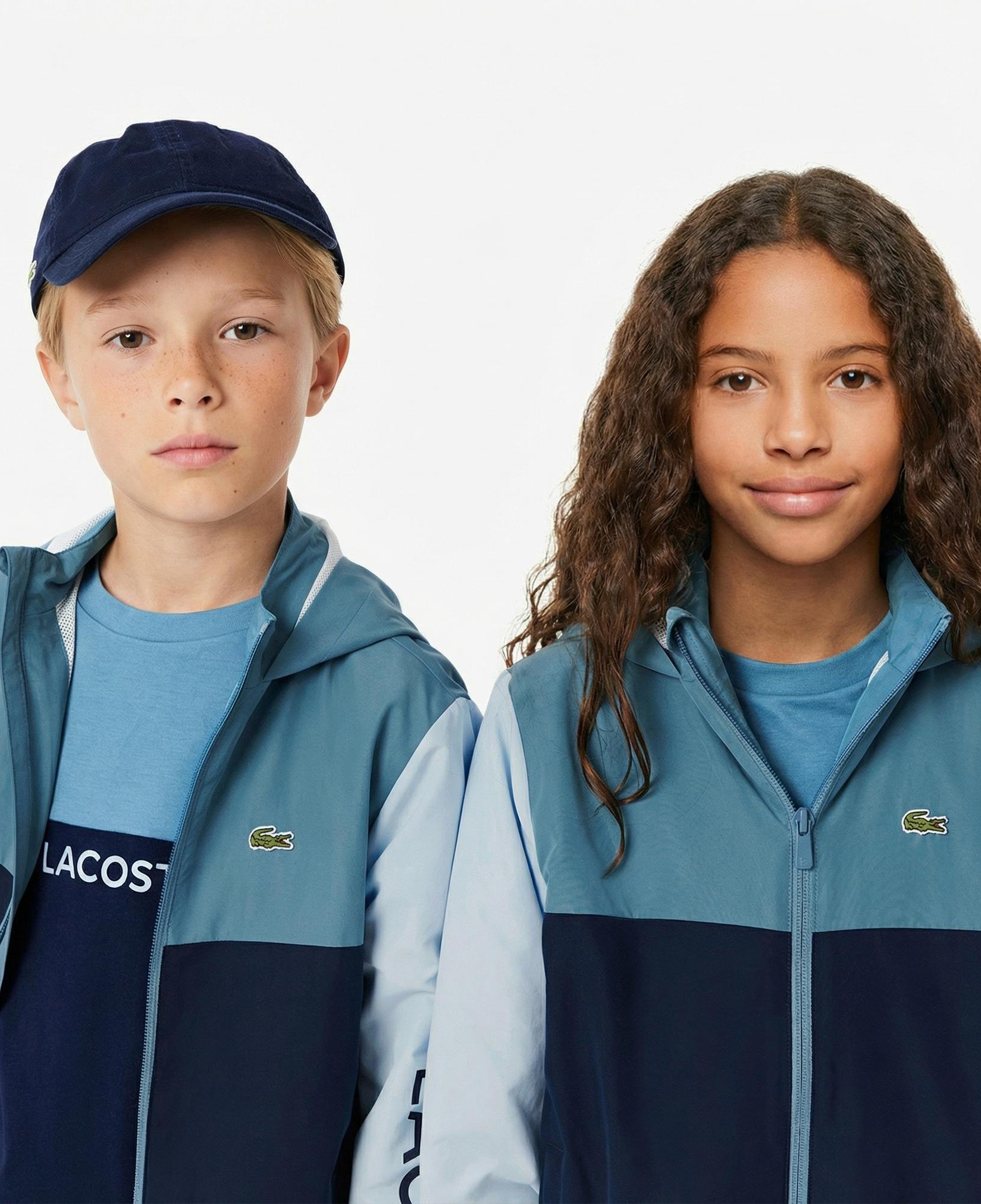 Lacoste Çocuk Kapüşonlu Renk Bloklu Lacivert Ceket