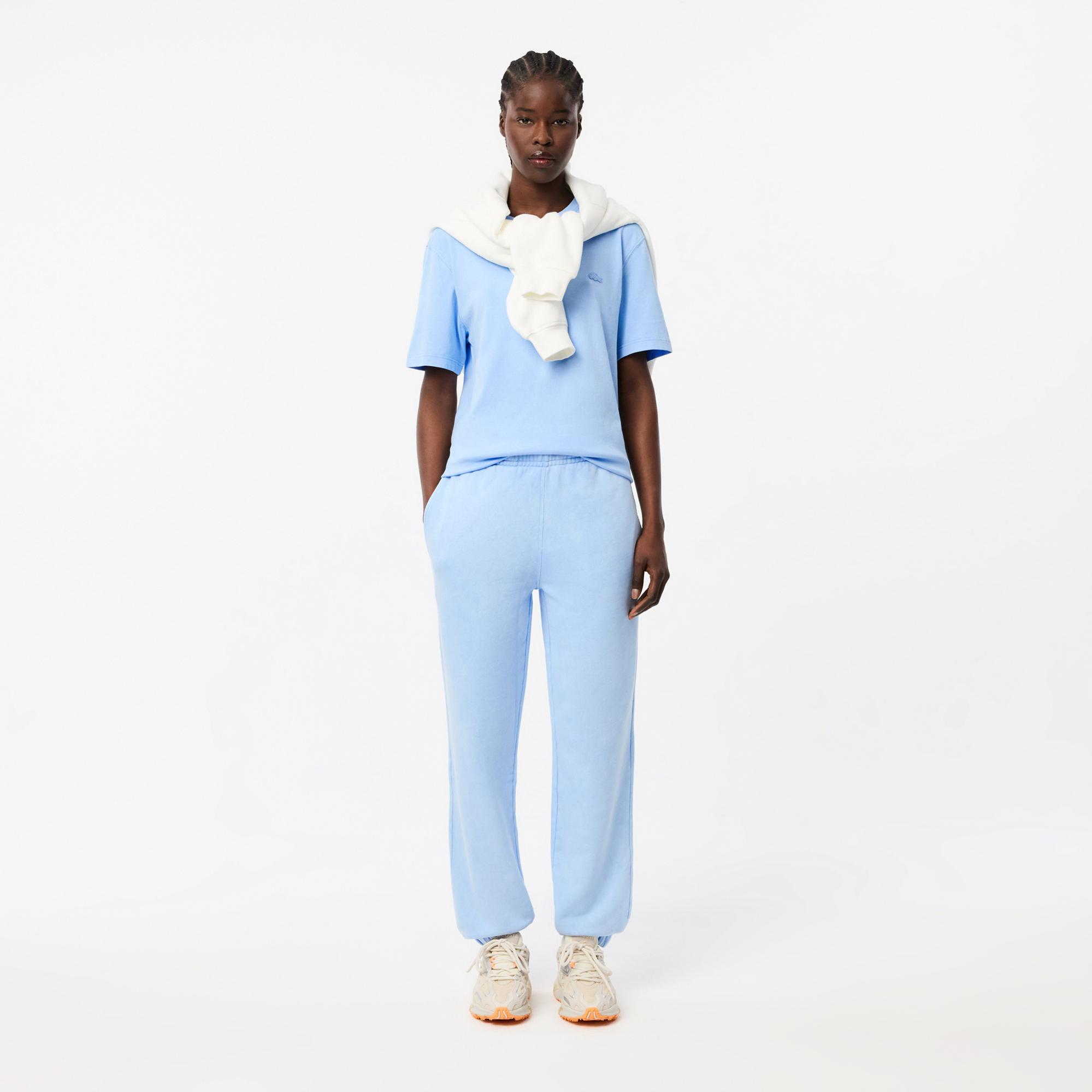 Unisex Classic Fit Bisiklet Yaka Açık Mavi T-Shirt