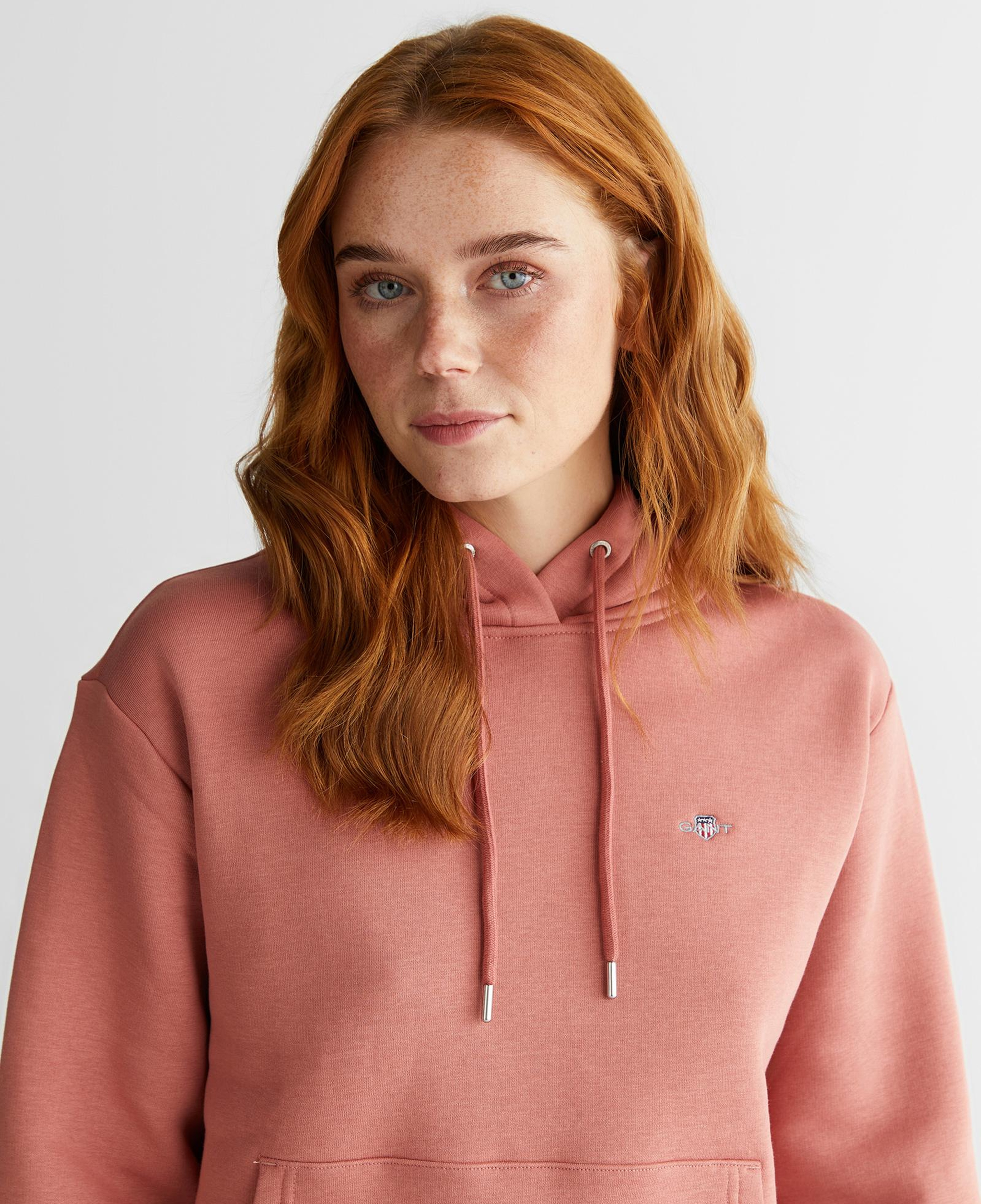 GANT Kadın Pembe Relaxed Fit Kapüşonlu Sweatshirt