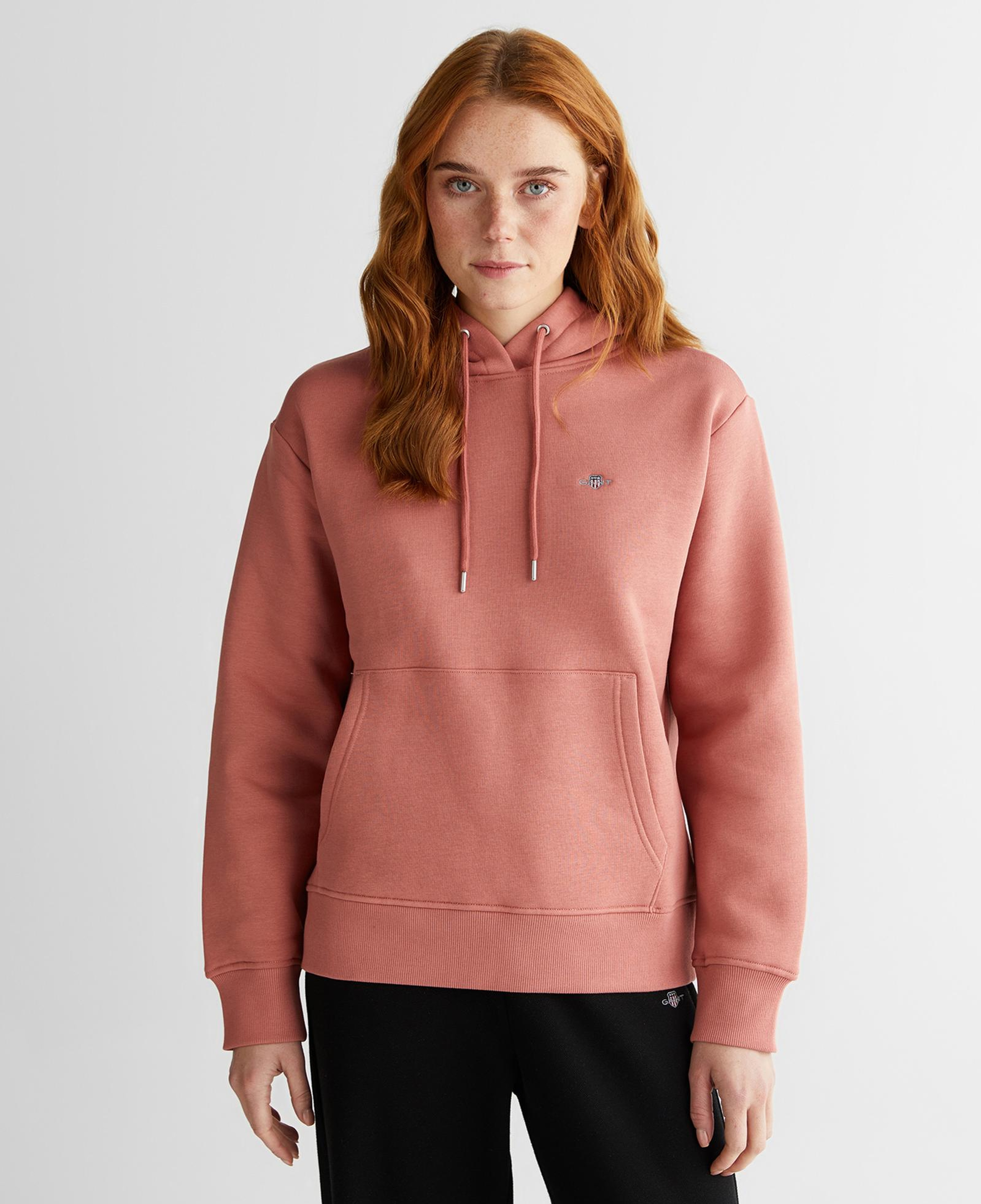 GANT Kadın Pembe Relaxed Fit Kapüşonlu Sweatshirt