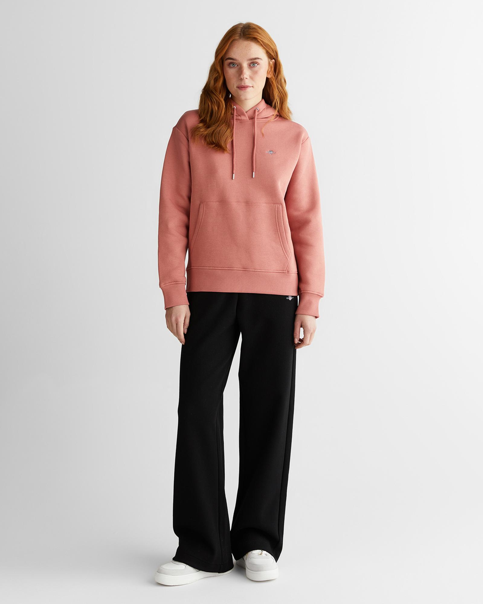 GANT Kadın Pembe Relaxed Fit Kapüşonlu Sweatshirt