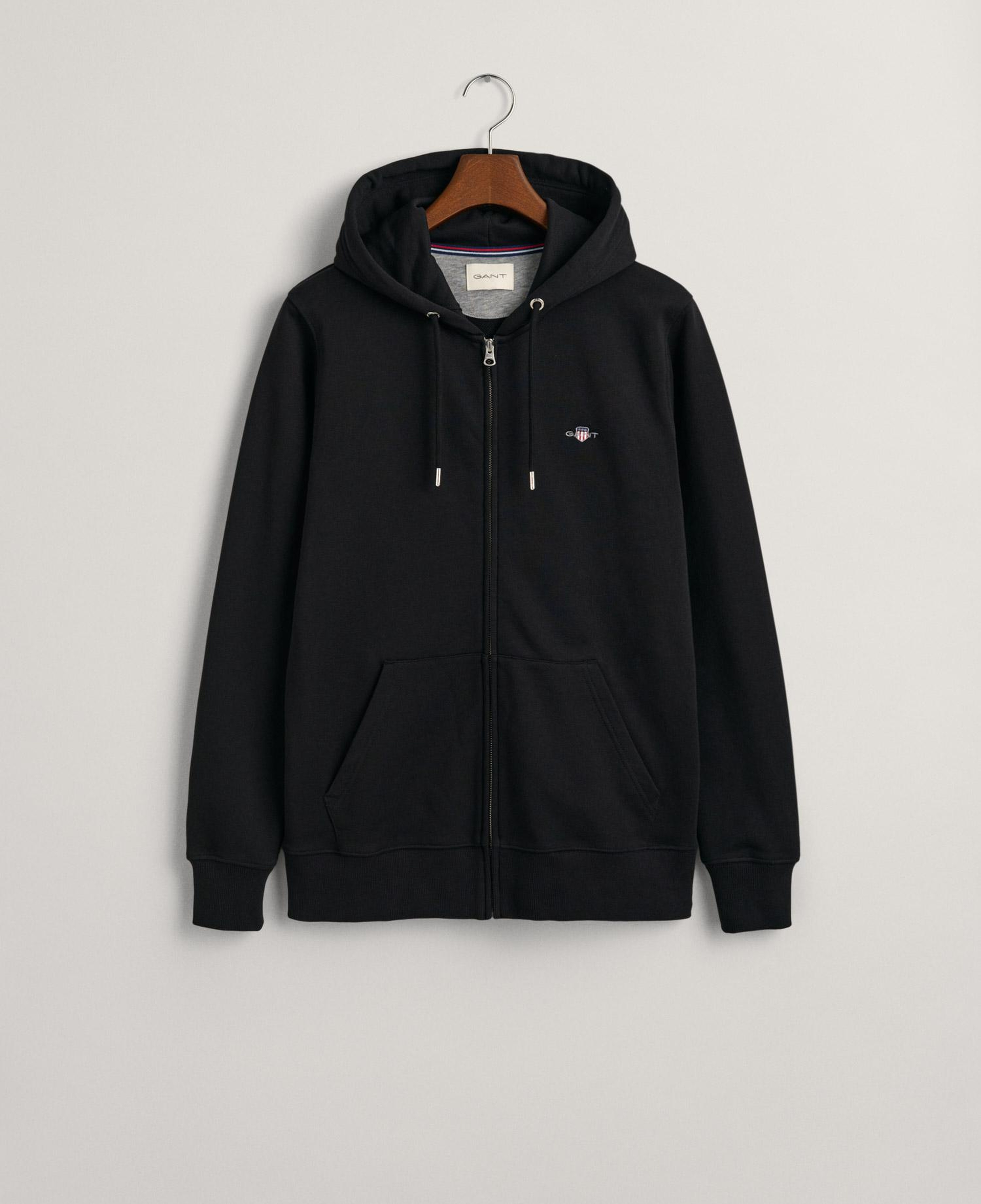 GANT Erkek Siyah Regular Fit Fermuarlı Sweatshirt