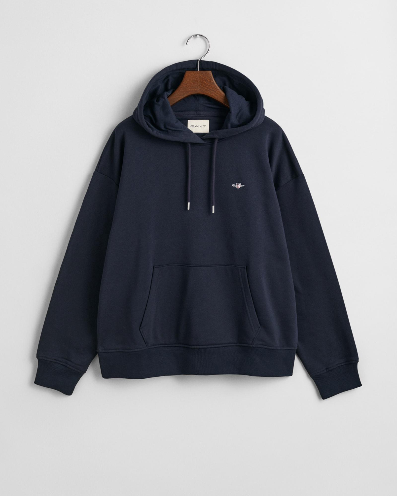 GANT Kadın Lacivert Relaxed Fit Kapüşonlu Sweatshirt
